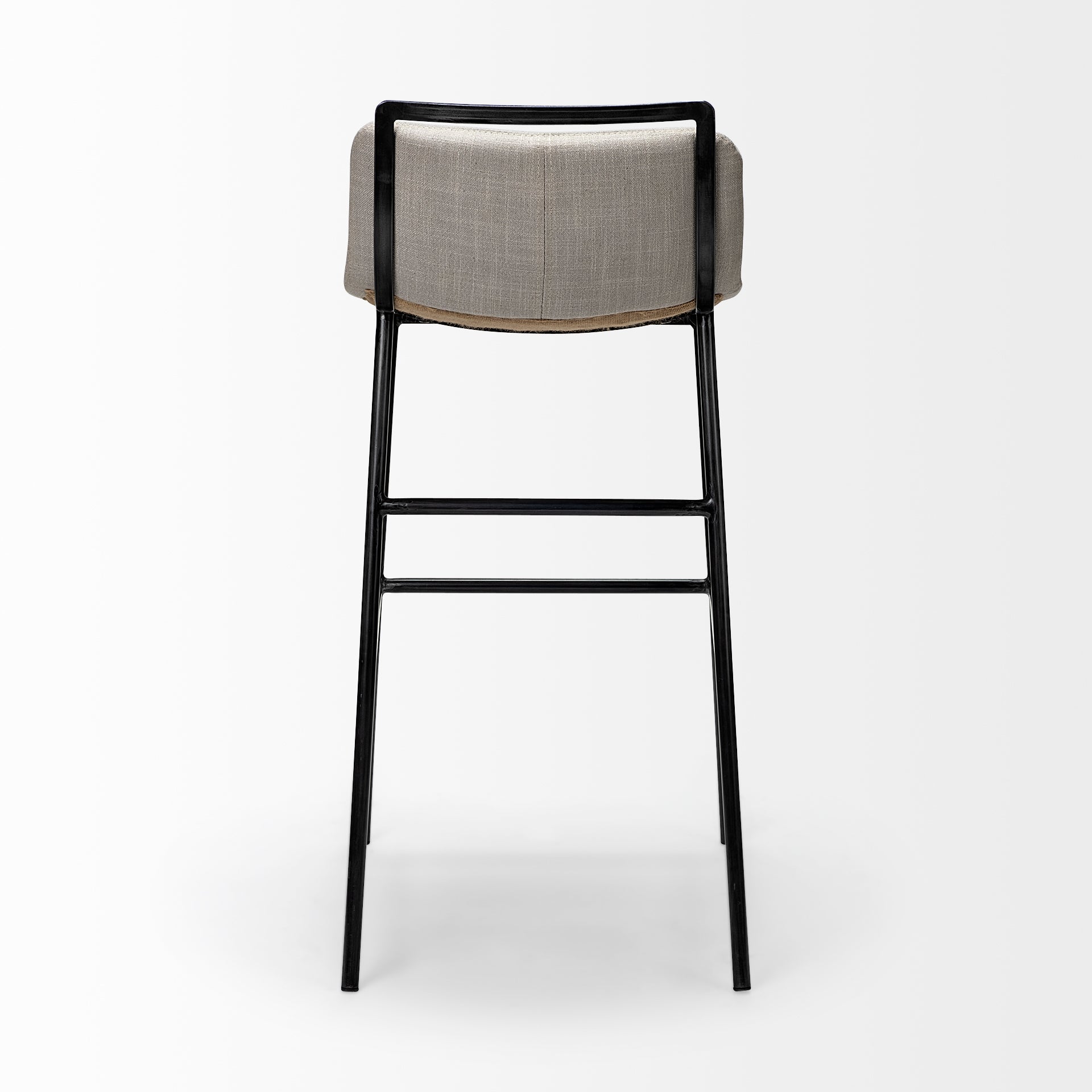 Kavalan Bar Counter Stool Beige Fabric | Gray Metal | Bar - bar-stools