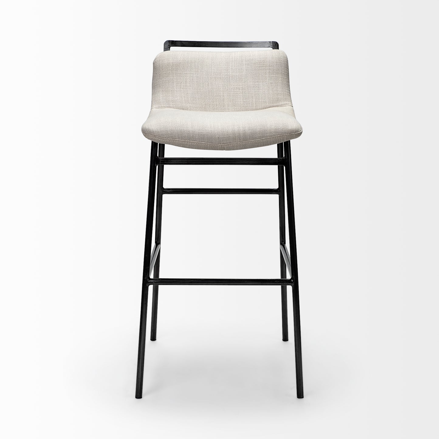 Kavalan Bar Counter Stool Beige Fabric | Gray Metal | Bar - bar-stools