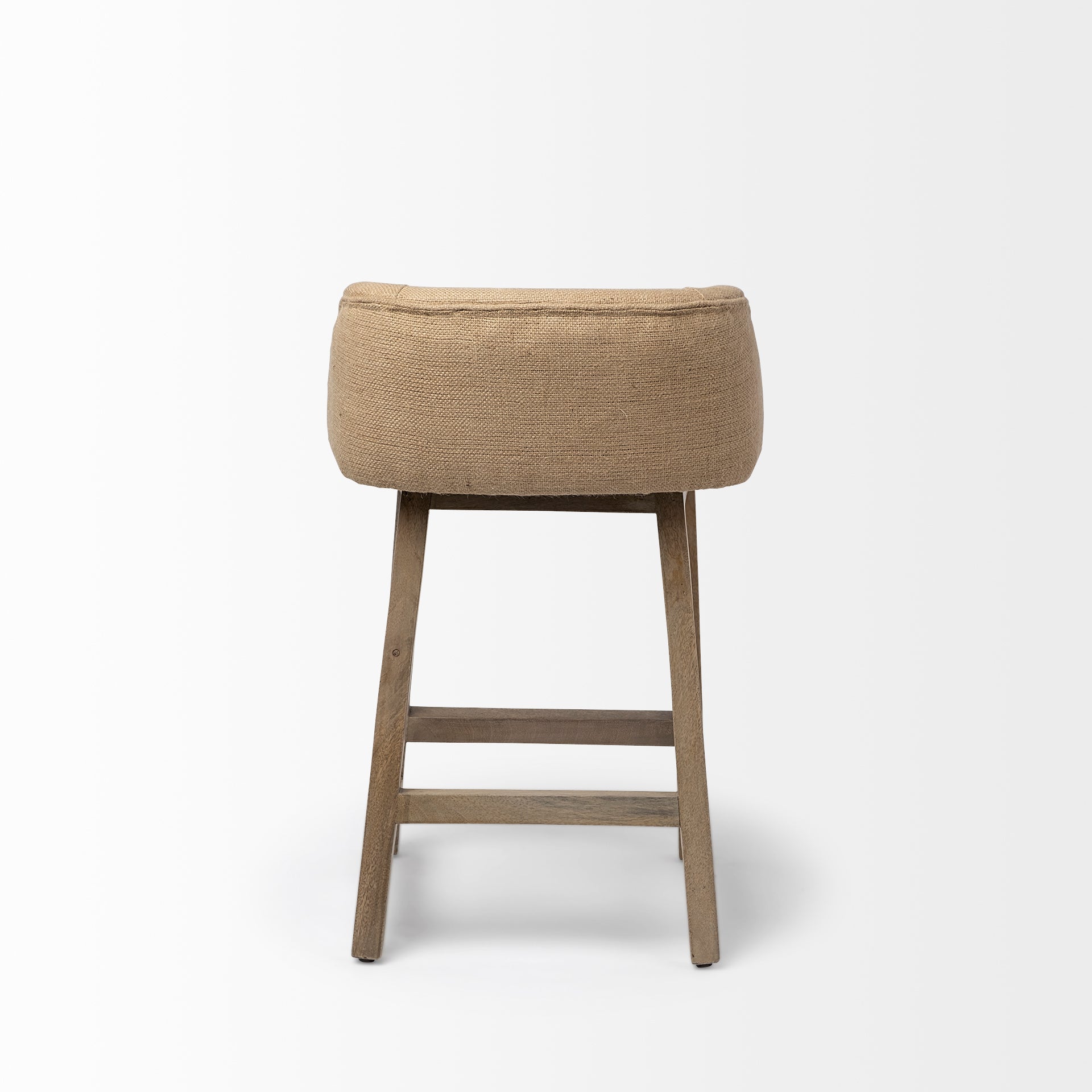 Monmouth Bar Counter Stool Cream Fabric | Brown Wood | Counter - bar-stools