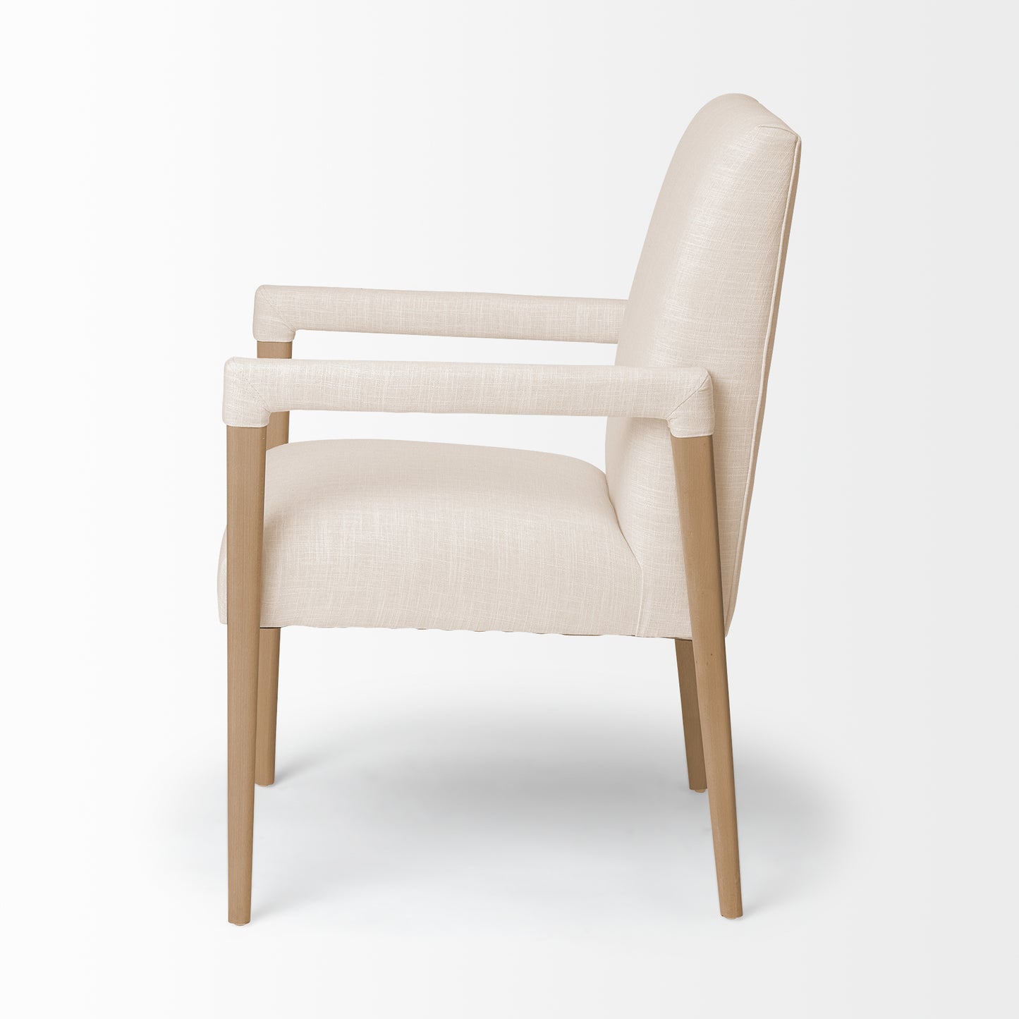 Palisades Dining Chair Cream | Light Brown Wood | Armed - dining-chairs