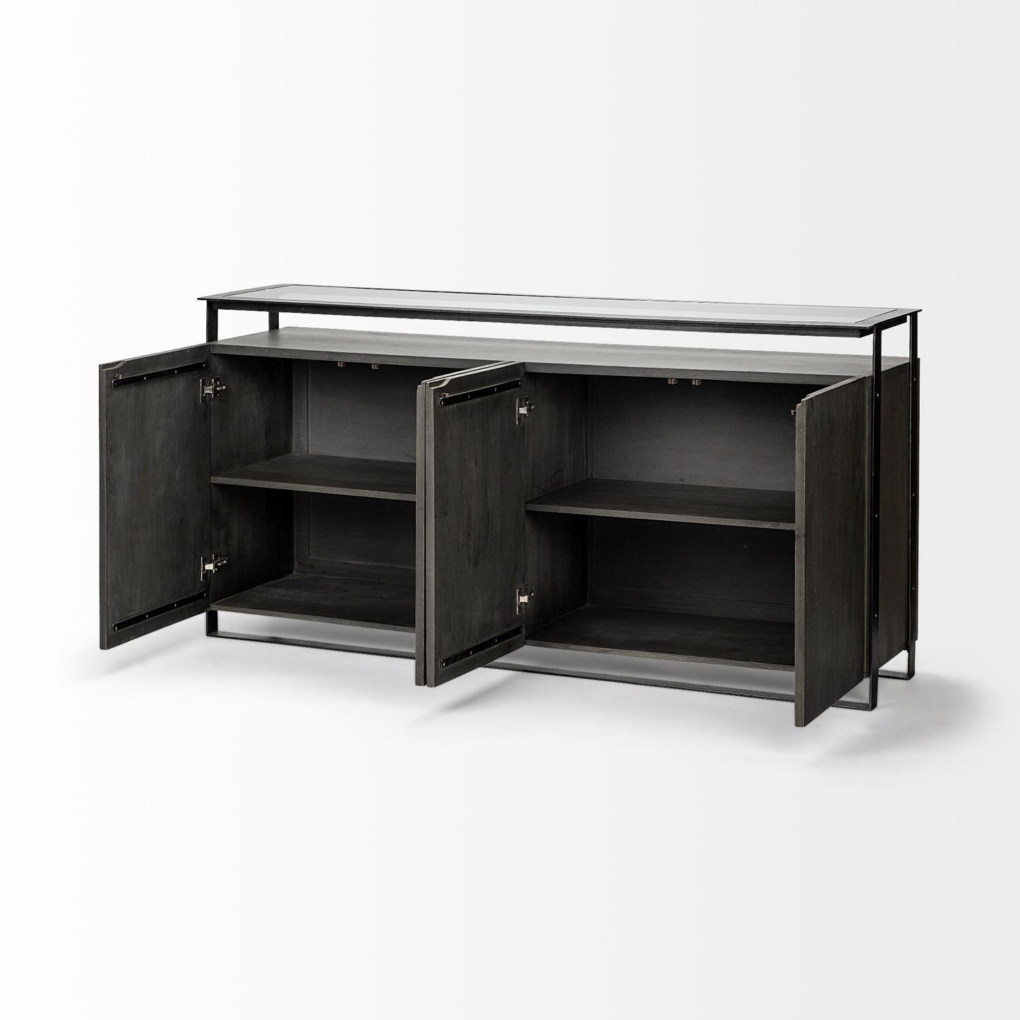 Vidro Sideboard Gray Wood | Glass - sideboards-and-buffets