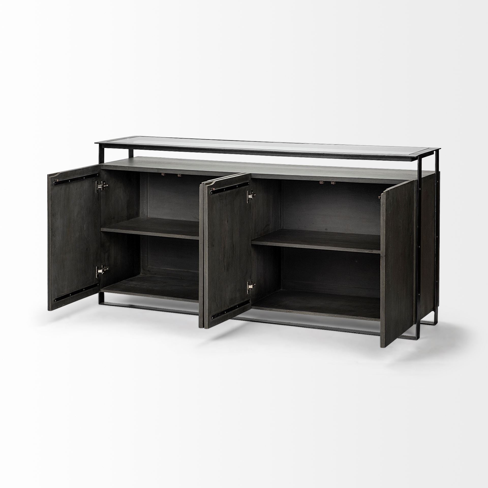 Vidro Sideboard Gray Wood | Glass - sideboards-and-buffets