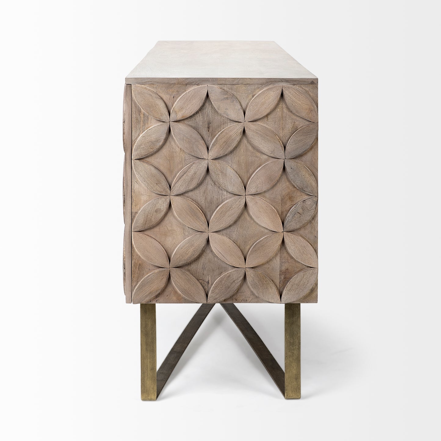 Excelsior Sideboard Brown Wood | Gold Metal - sideboards-and-buffets