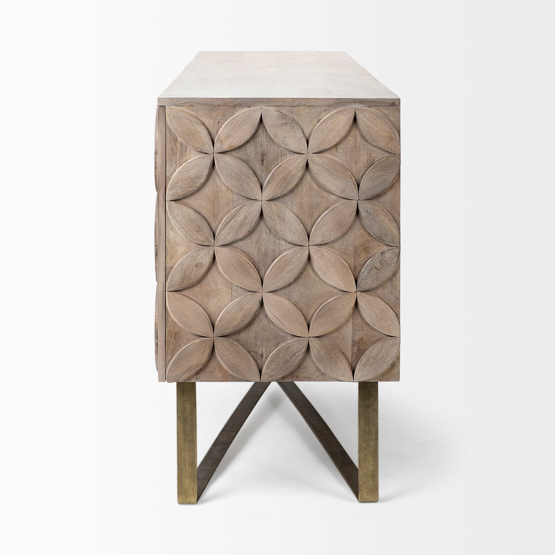 Excelsior Sideboard Brown Wood | Gold Metal - sideboards-and-buffets