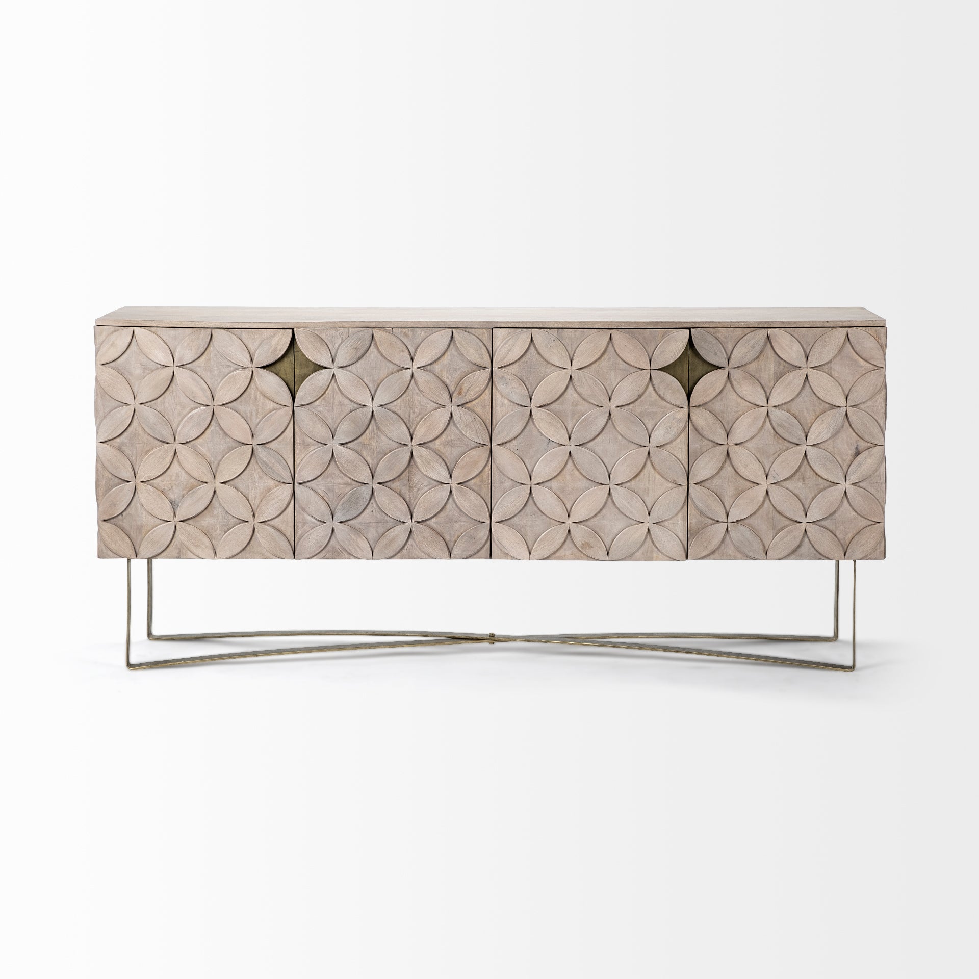 Excelsior Sideboard Brown Wood | Gold Metal - sideboards-and-buffets