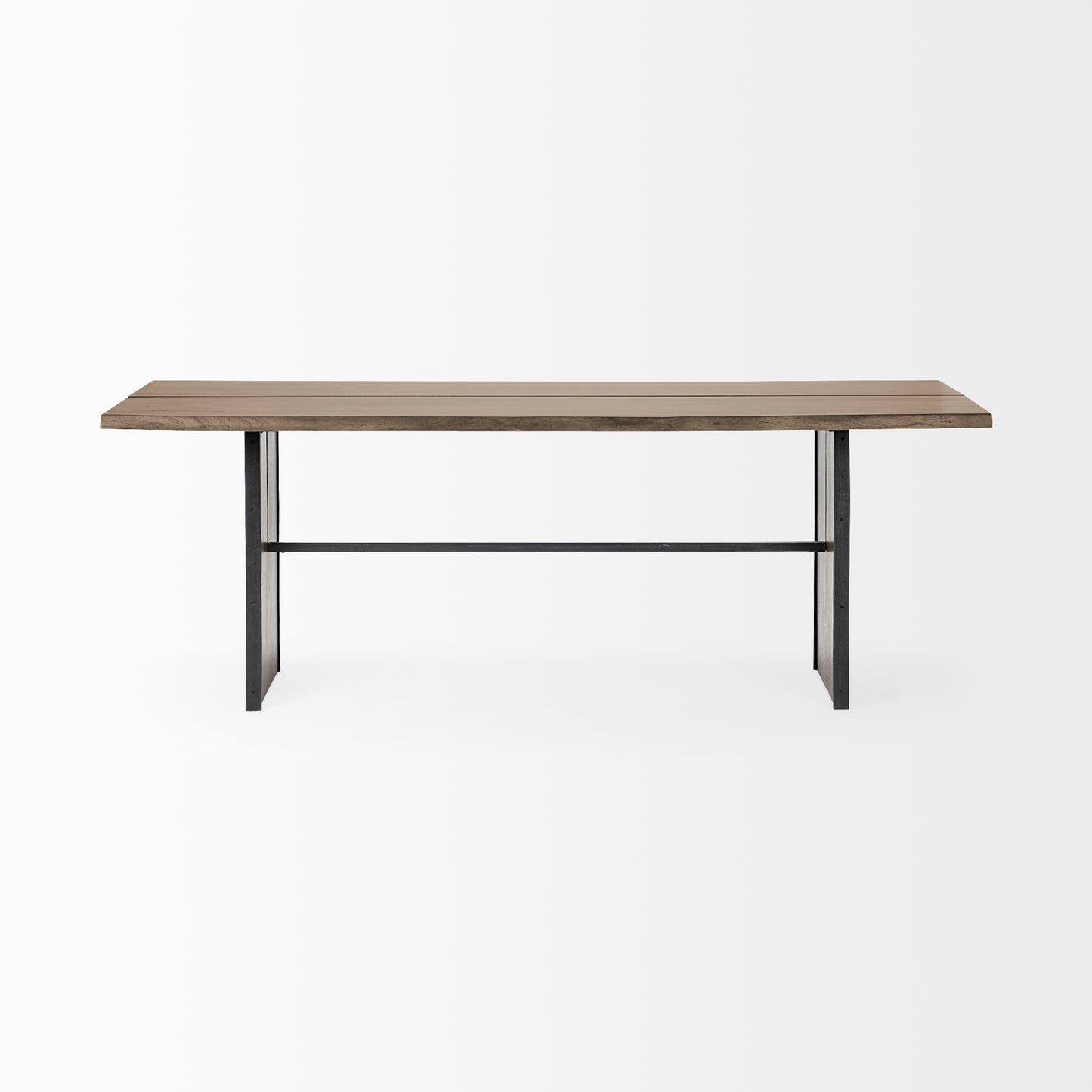 Ledger Dining Table Brown Wood | Black Metal - dining-table