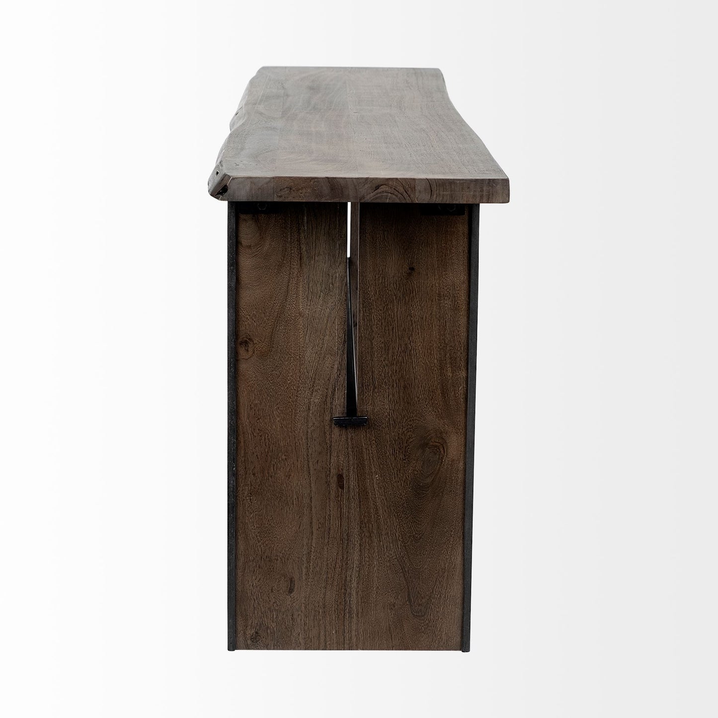 Ledger II 70L x 17W x 30H Live-Edge Wooden Brown Console Table