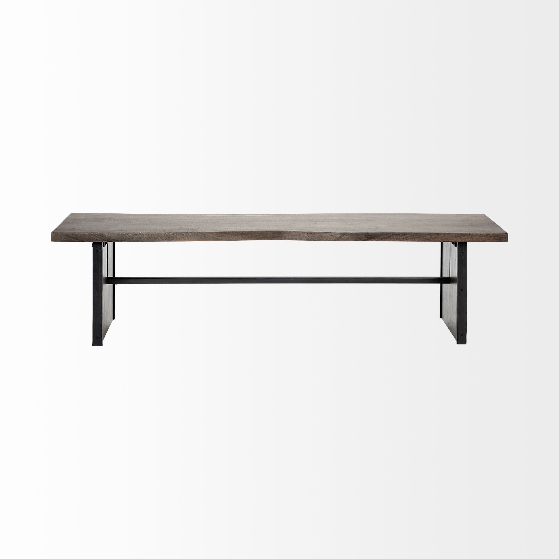 Ledger Bench Brown Wood | Black Metal - benches