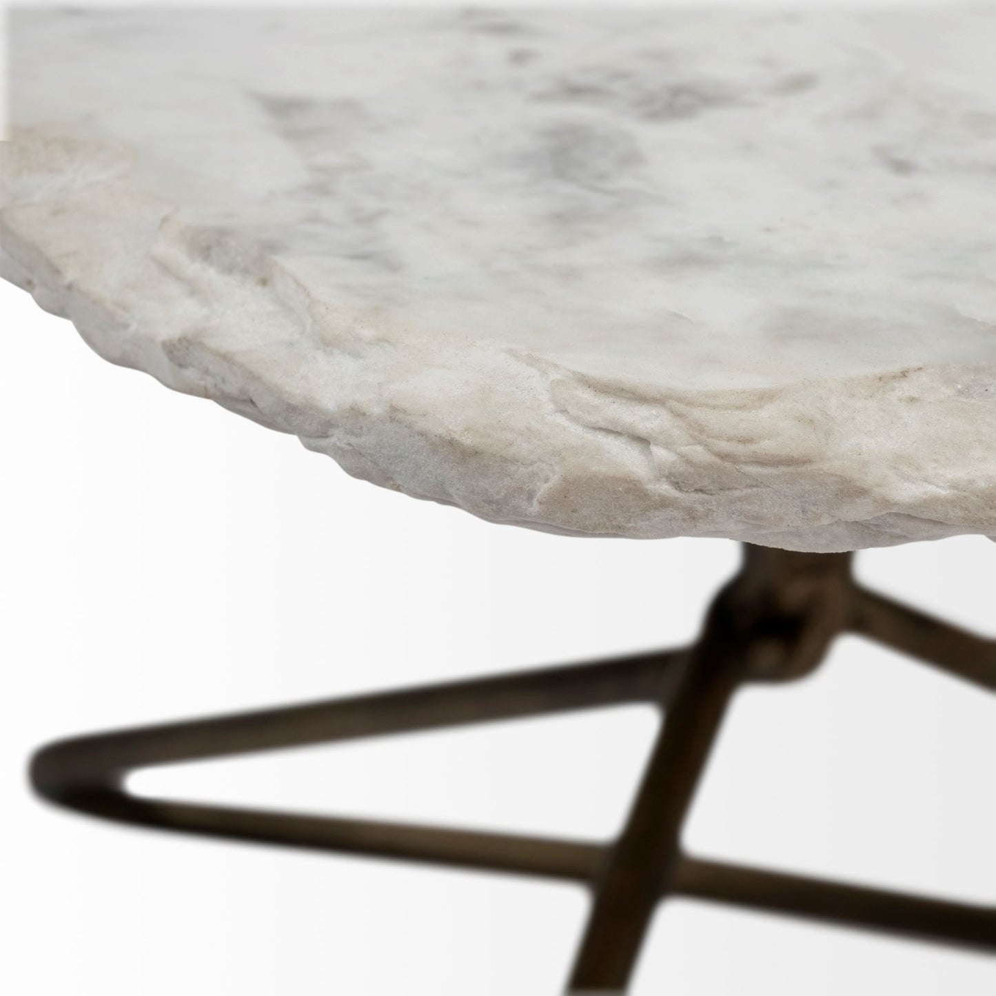 Pinera Coffee Table White Marble | Gold Metal