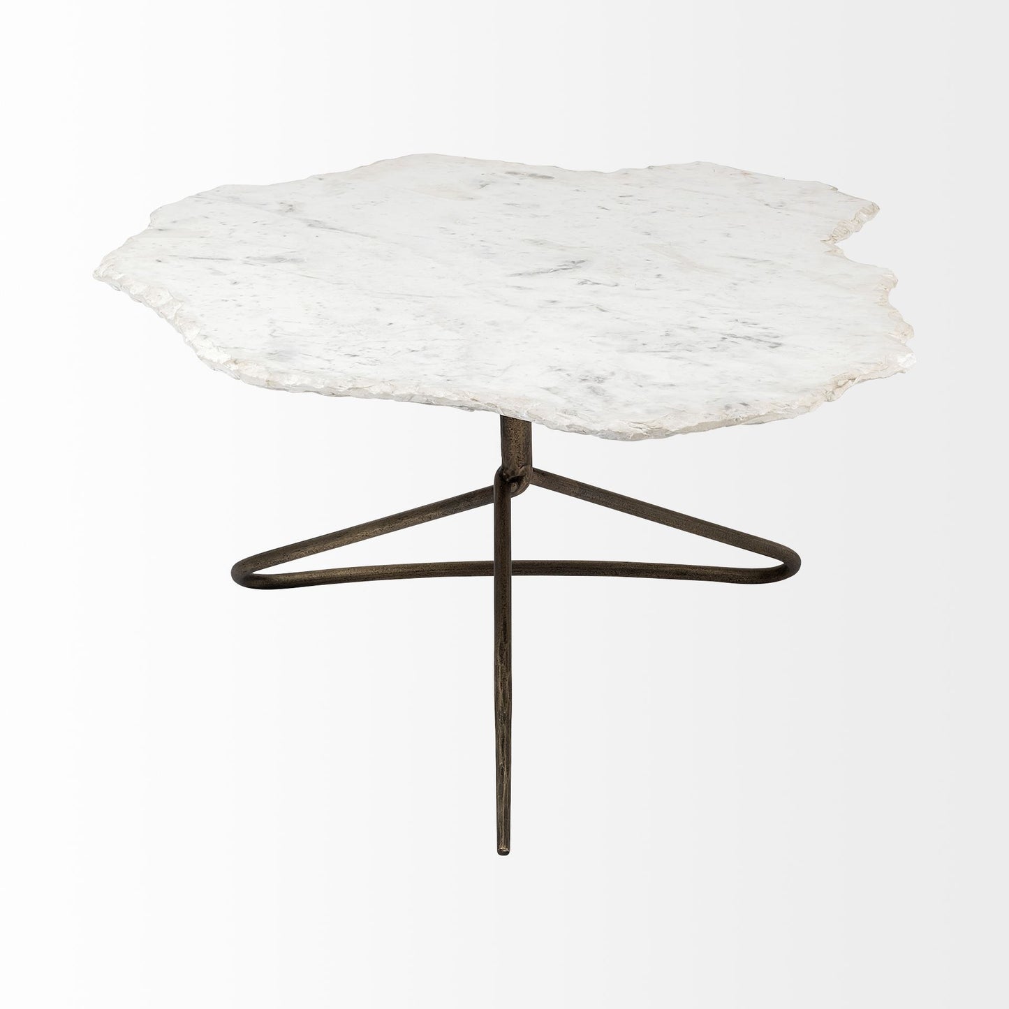 Pinera Coffee Table White Marble | Gold Metal