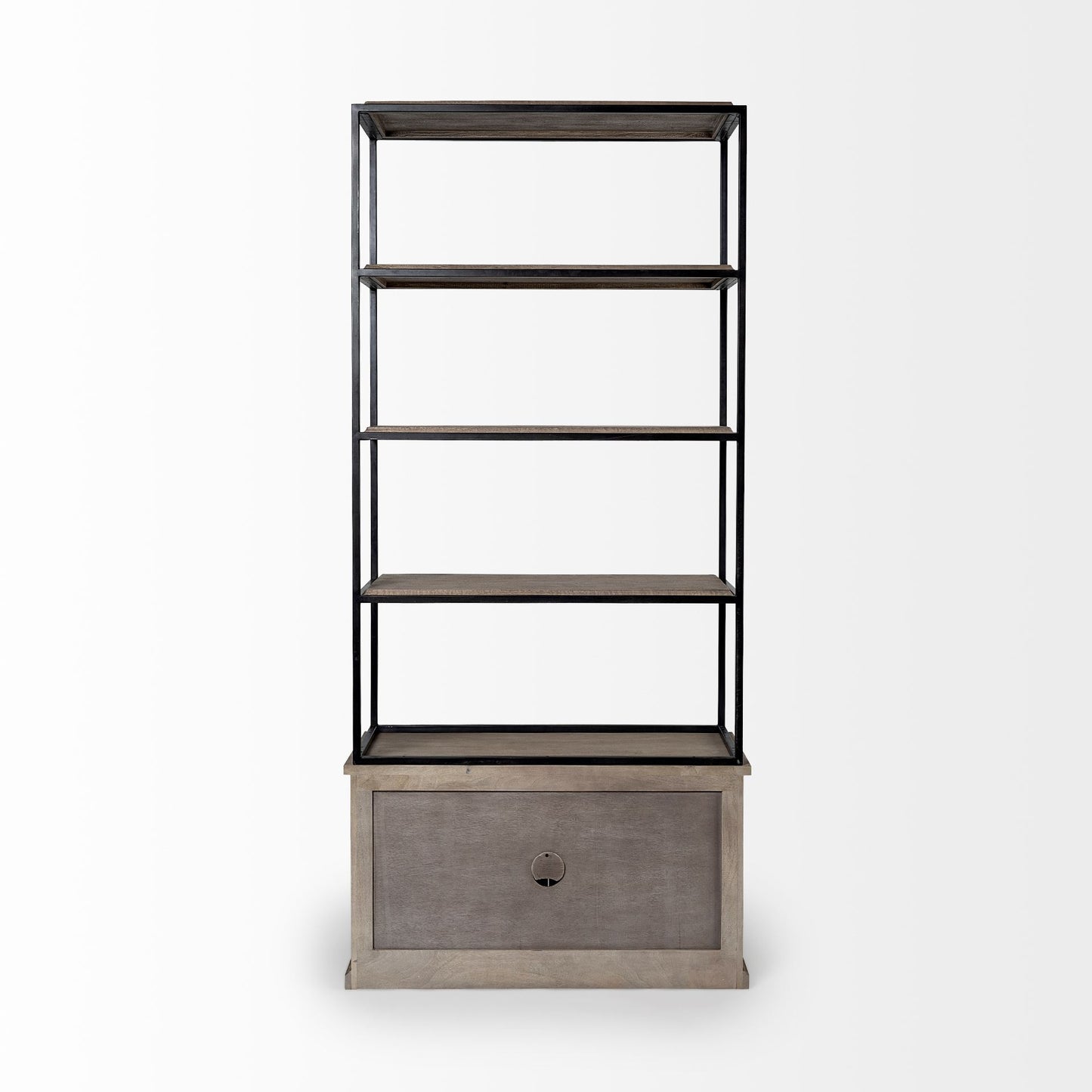 Braxton Shelving Unit Light Brown Wood | Black Metal | 42L - shelving