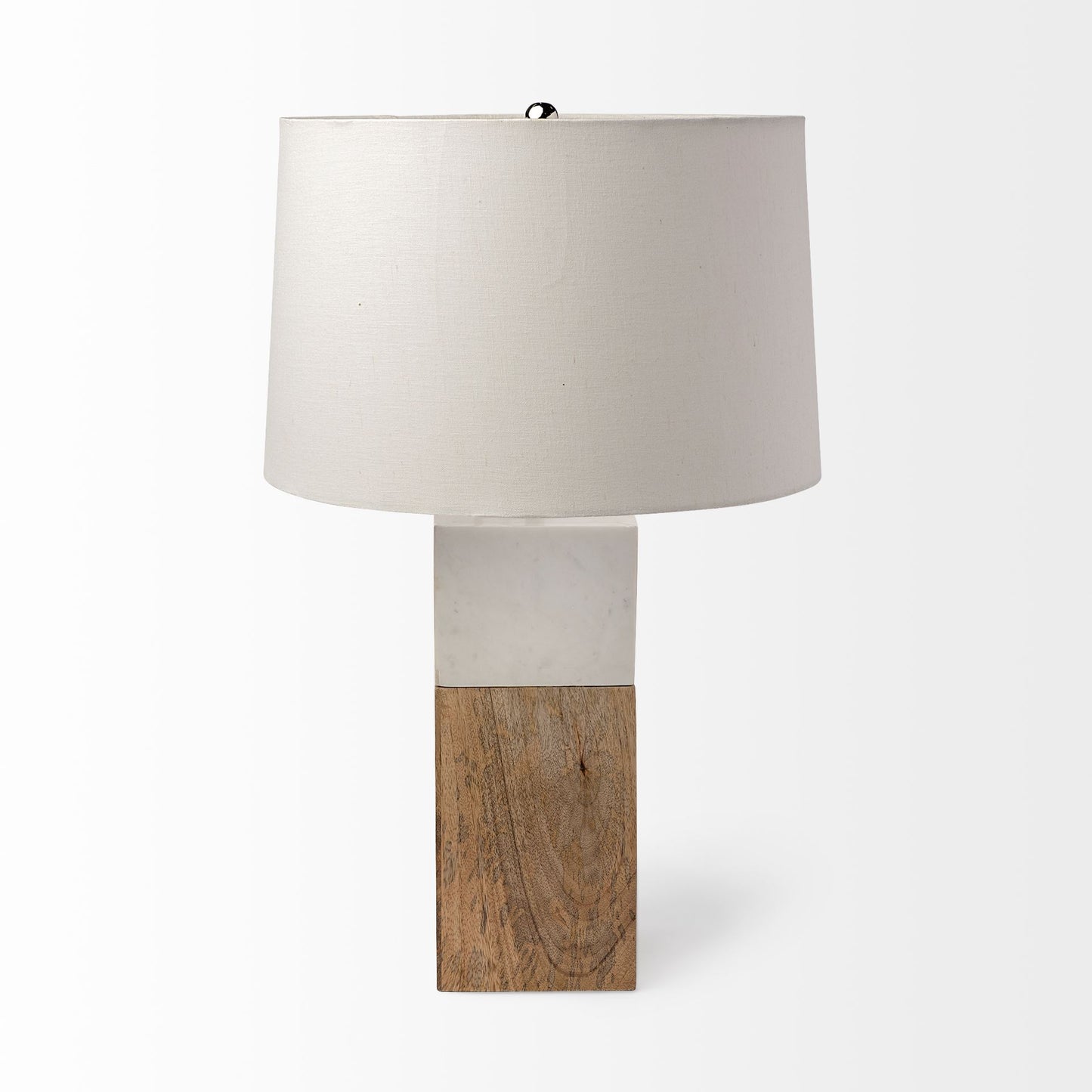 Woodrow Table Lamp Brown Wood | White Shade - table-lamps