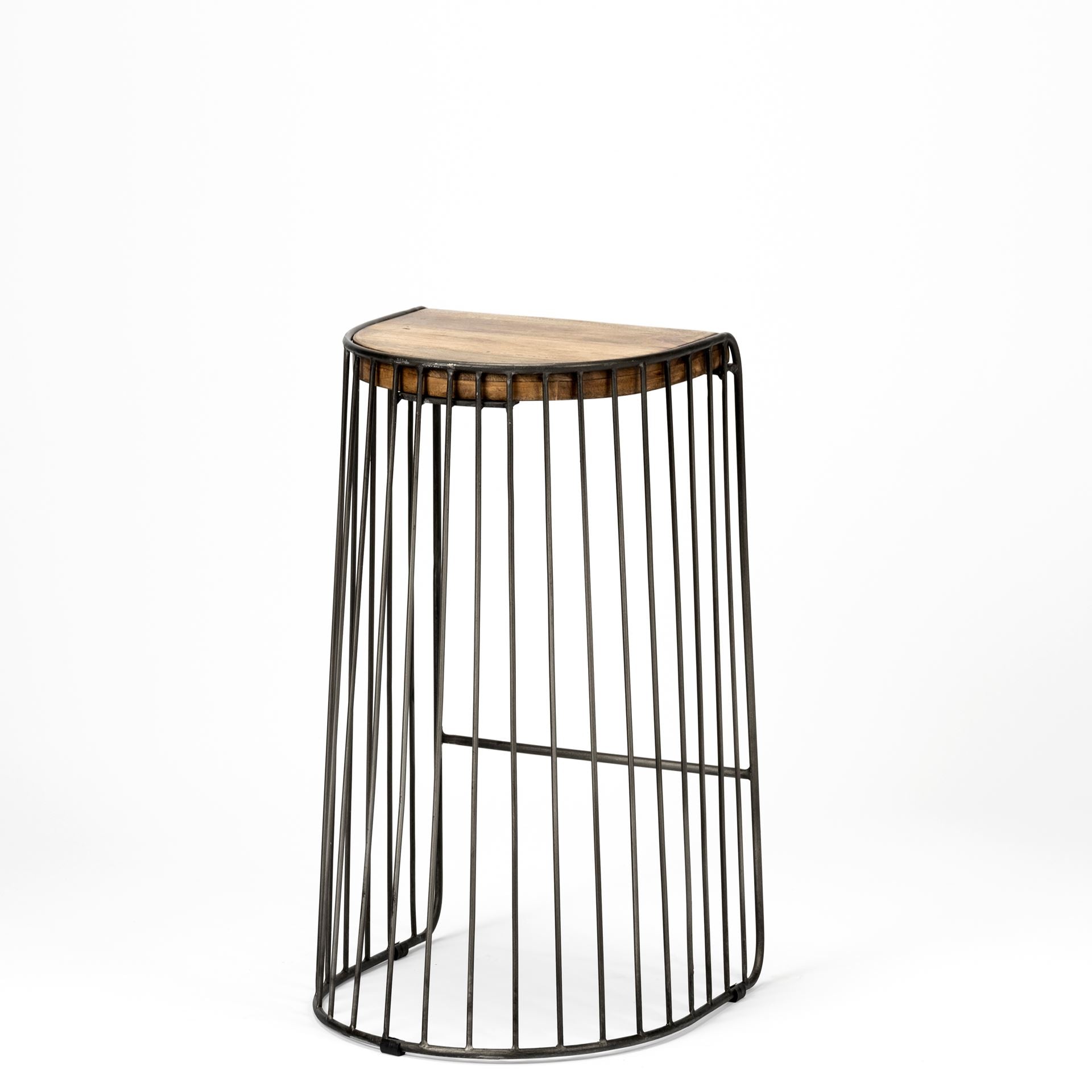 Seagram Wood Seat Bar Counter Stool Brown Wood | Black Metal | Bar - bar-stools