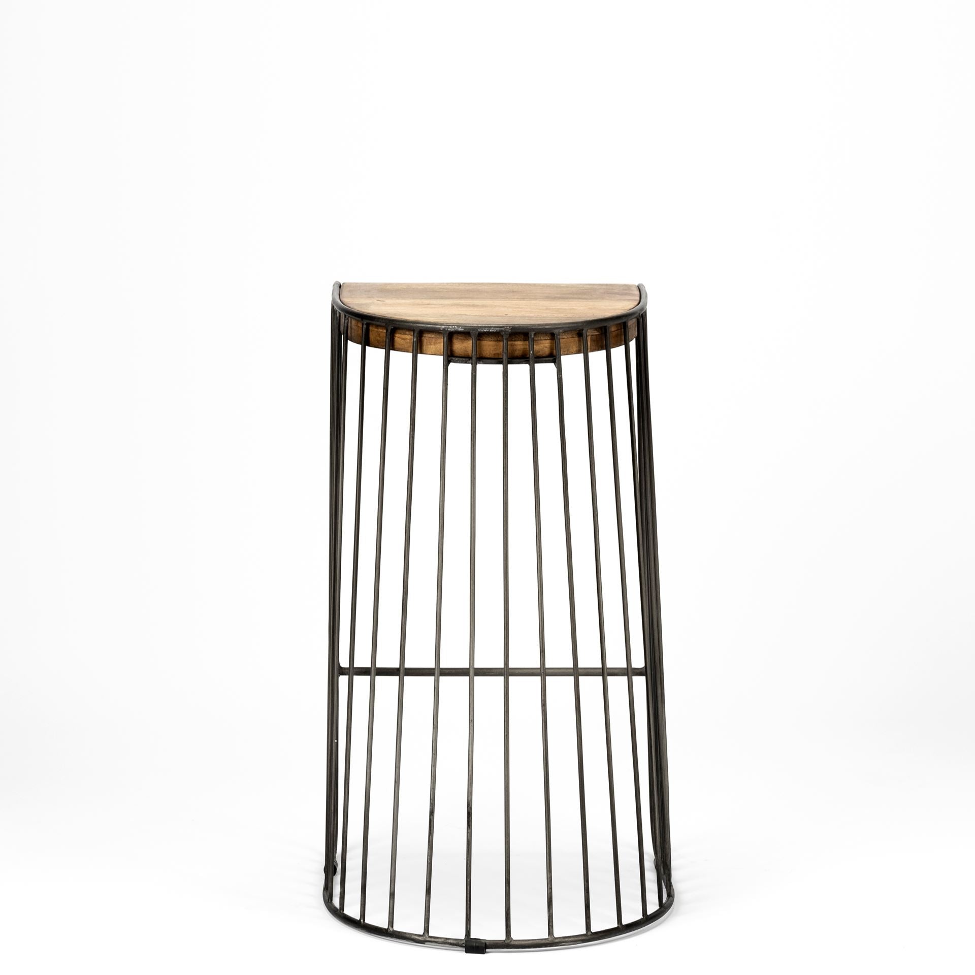 Seagram Wood Seat Bar Counter Stool Brown Wood | Black Metal | Bar - bar-stools