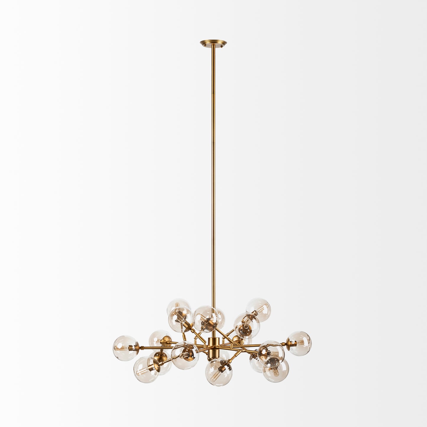 Rudyard Chandelier Gold Metal | Glass Globe - chandeliers