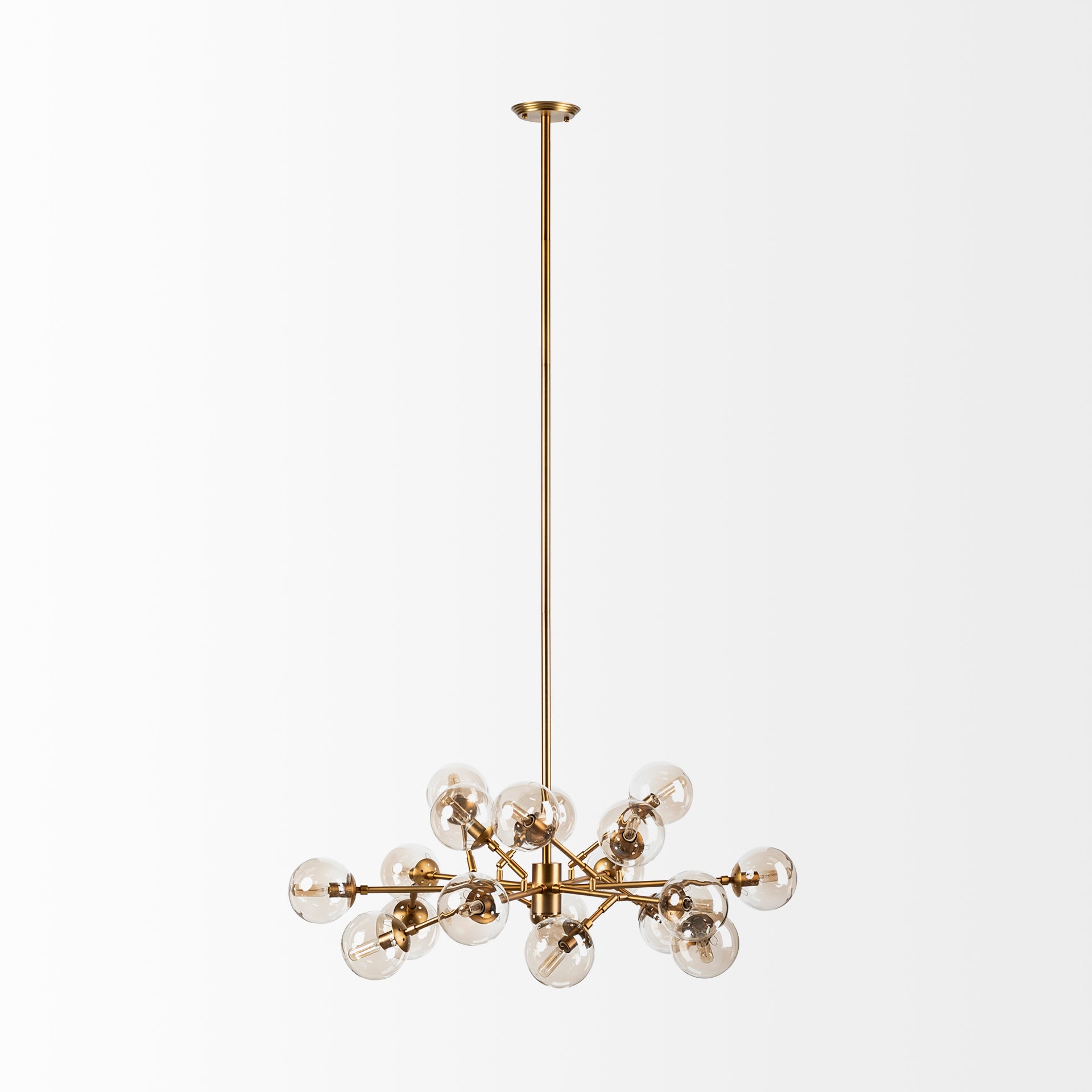 Rudyard Chandelier Gold Metal | Glass Globe - chandeliers