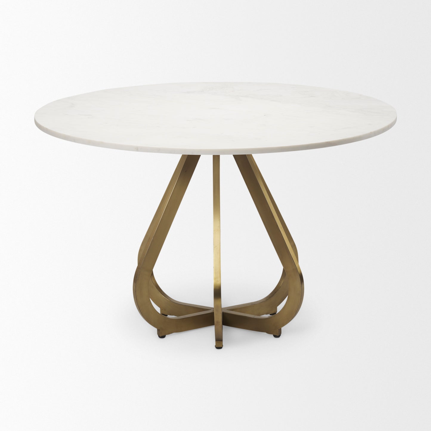 Laurent Dining Table White Marble | Gold Metal - dining-table