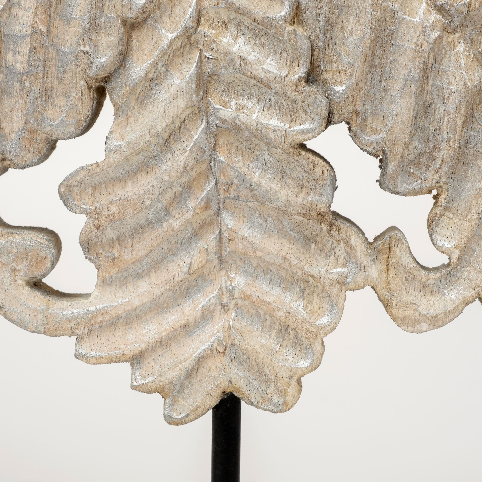Kamara II (Large) 16L x 4W White Washed Wood W/Antiqued Silver  Botanical Decorative Object