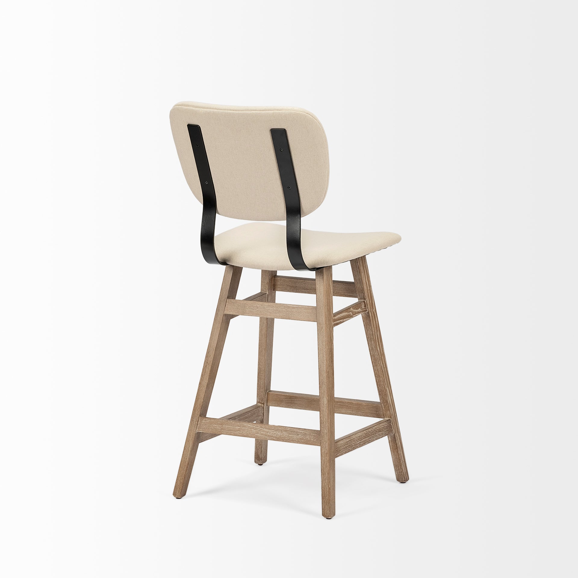 Haden Bar Counter Stool Cream Fabric | Brown Wood | Counter - bar-stools