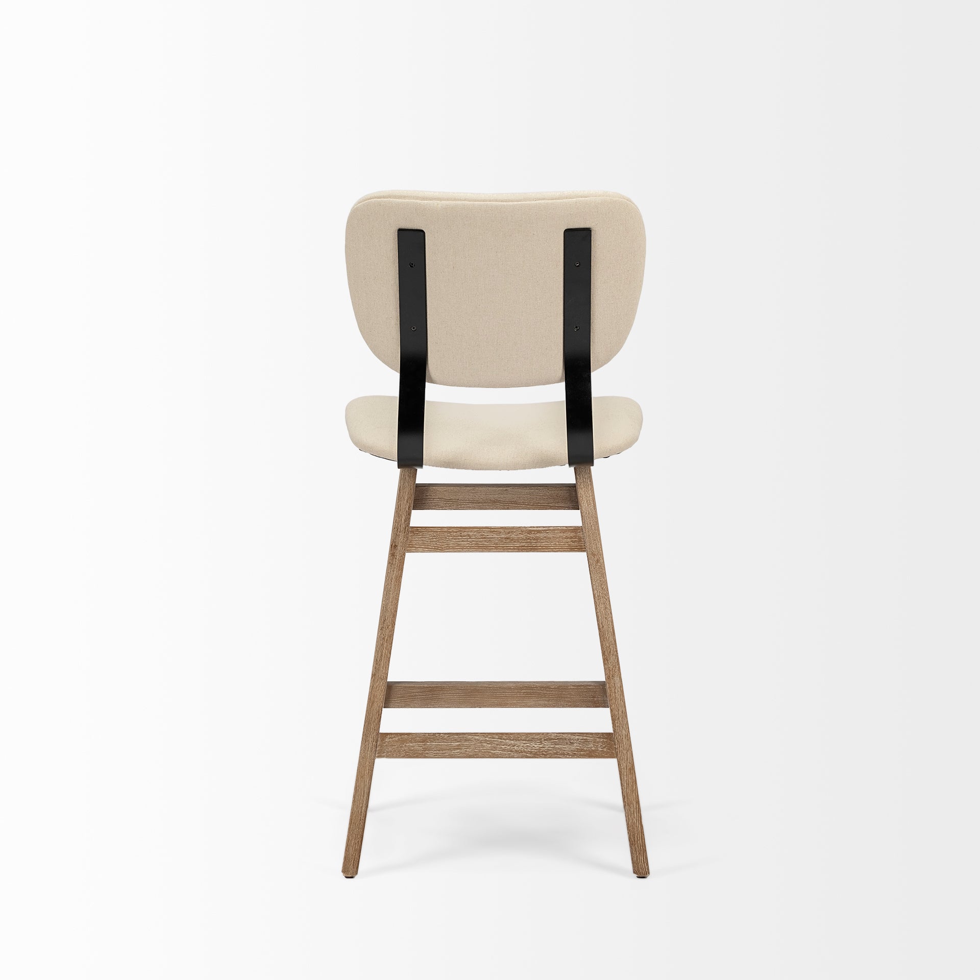 Haden Bar Counter Stool Cream Fabric | Brown Wood | Counter - bar-stools