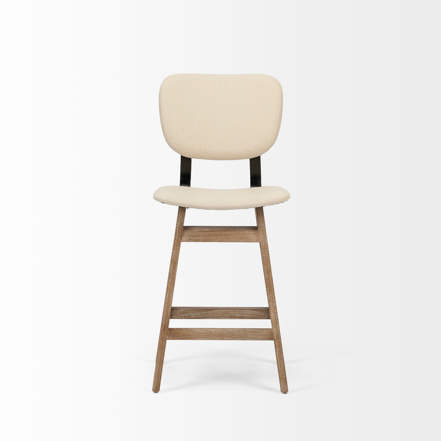 Haden Bar Counter Stool Cream Fabric | Brown Wood | Counter - bar-stools