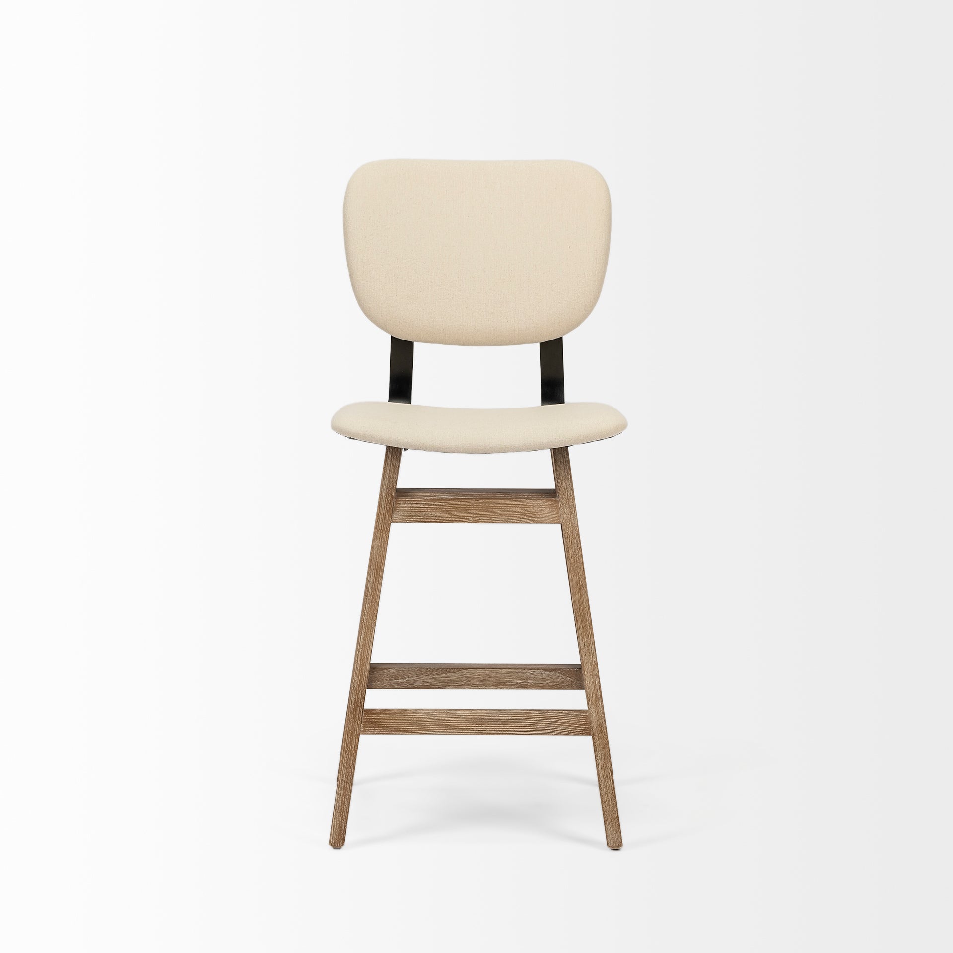 Haden Bar Counter Stool Cream Fabric | Brown Wood | Counter - bar-stools