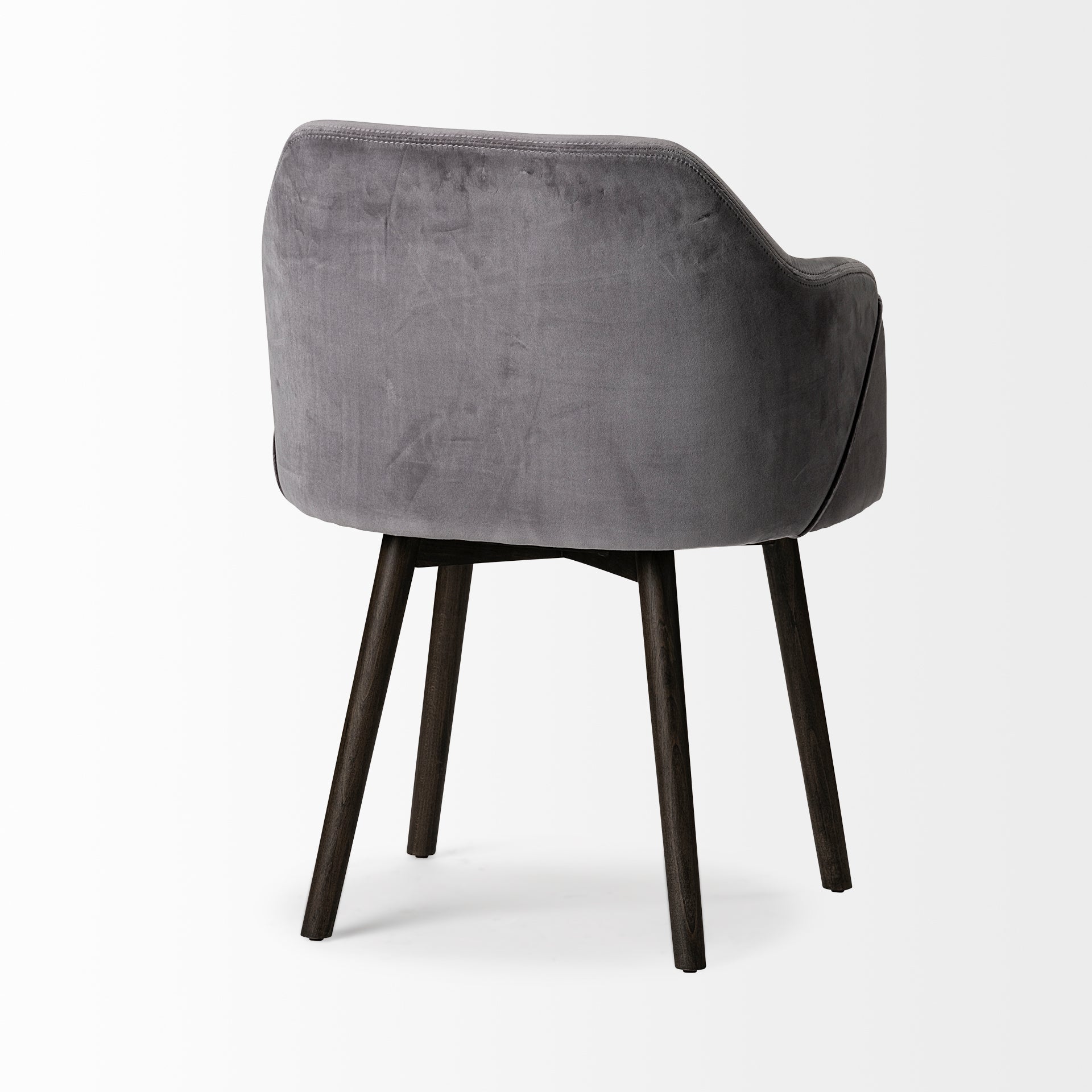 Ronald Dining Chair Gray Velvet | Black Wood (Armchair) - dining-chairs