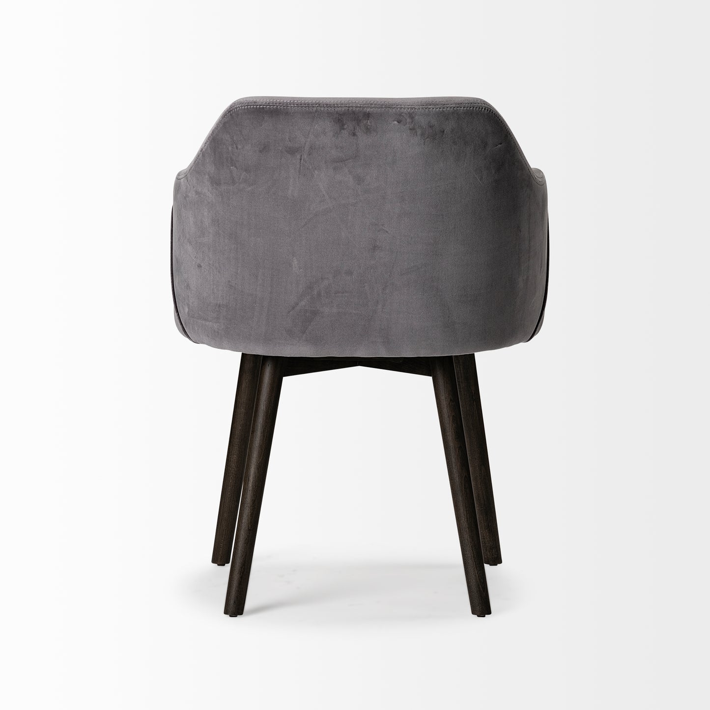 Ronald Dining Chair Gray Velvet | Black Wood (Armchair) - dining-chairs