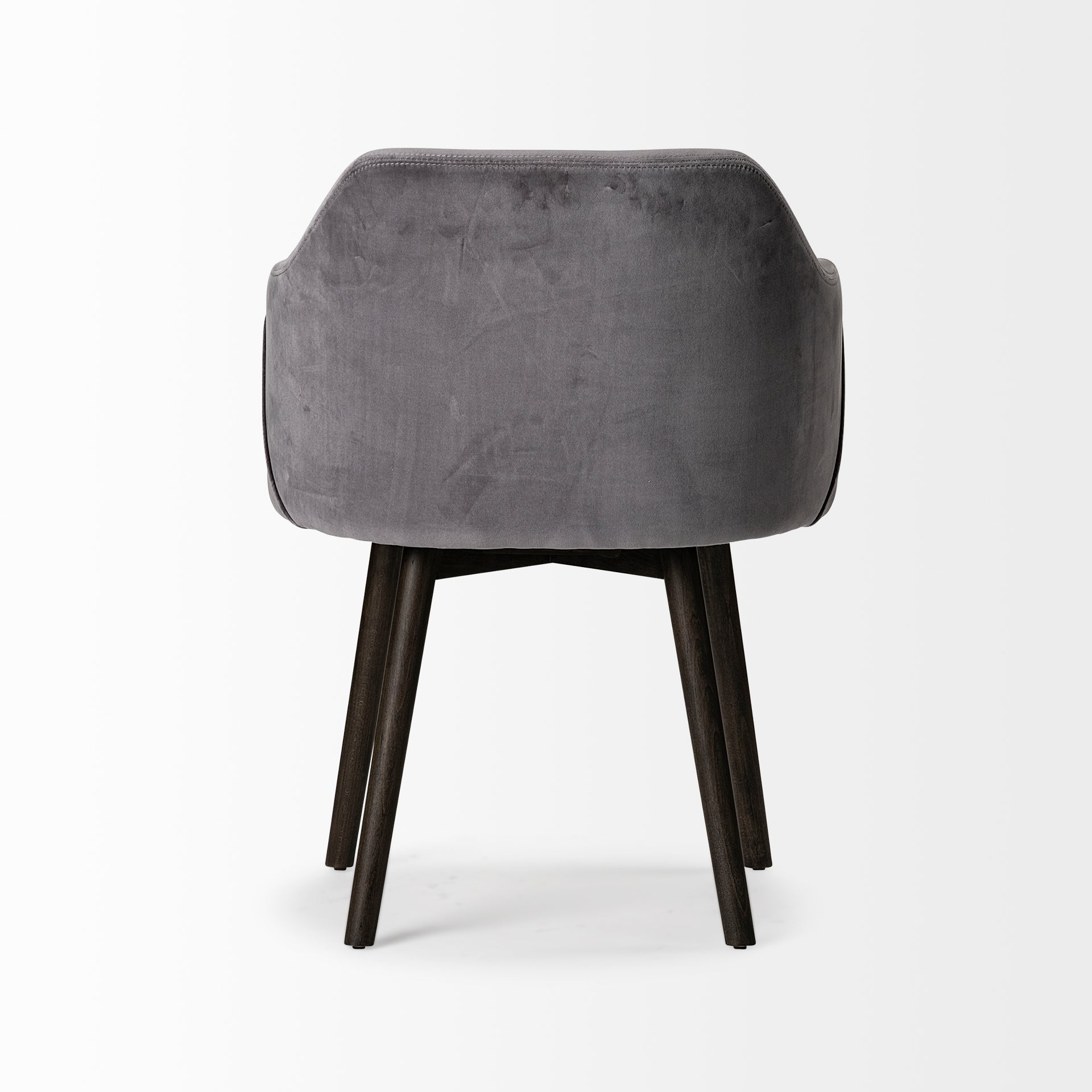 Ronald Dining Chair Gray Velvet | Black Wood (Armchair) - dining-chairs