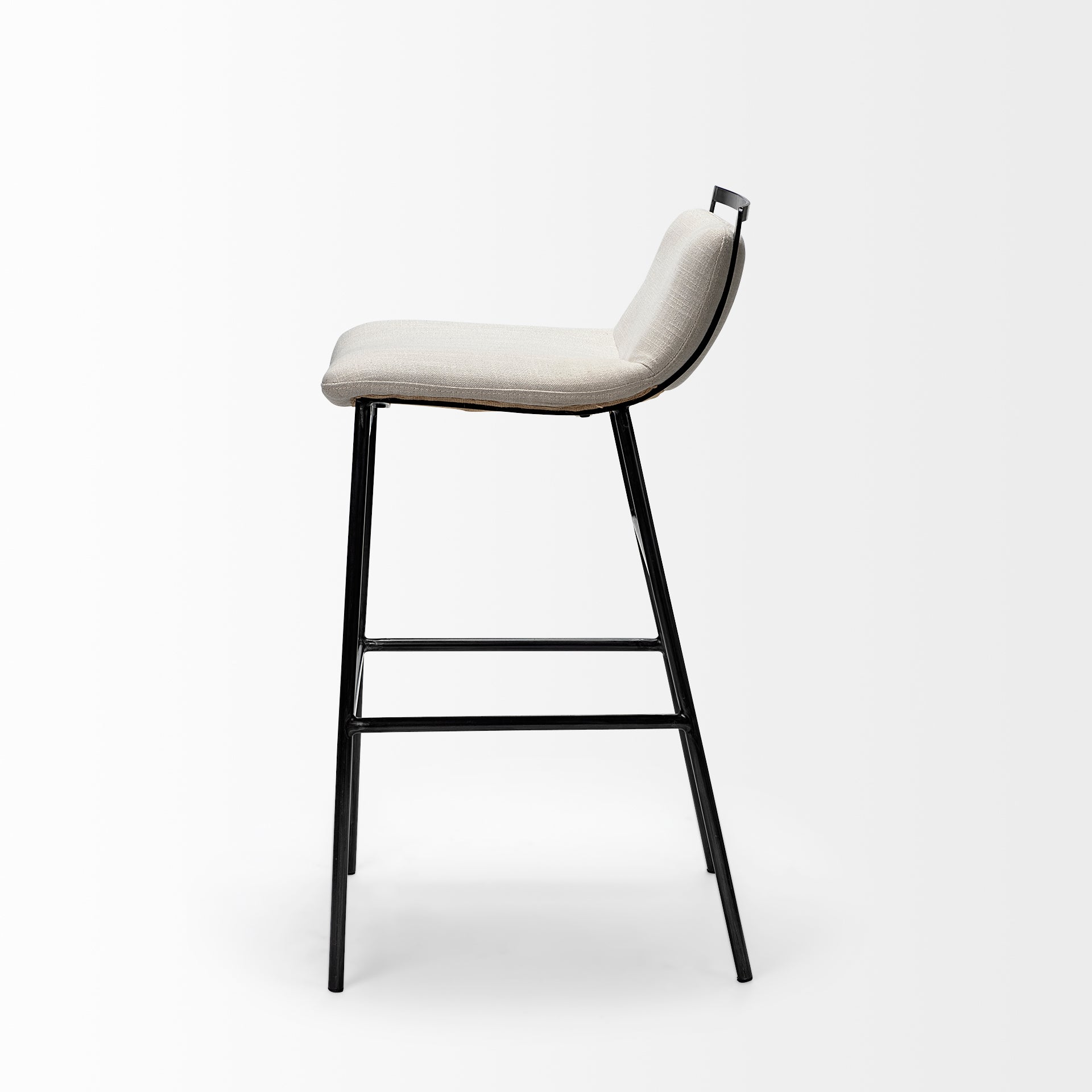 Kavalan Upholstered Seat Bar Counter Stool Beige Fabric | Gray Metal | Counter - bar-stools