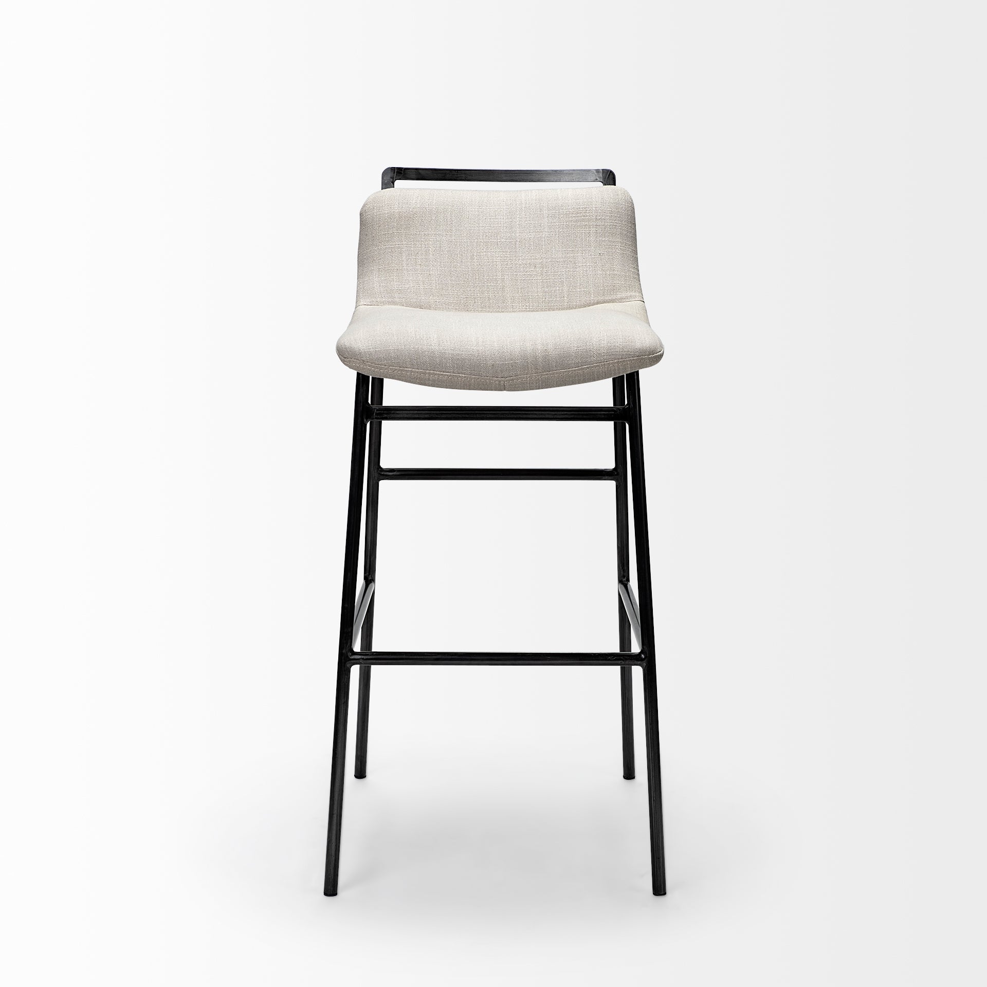 Kavalan Upholstered Seat Bar Counter Stool Beige Fabric | Gray Metal | Counter - bar-stools