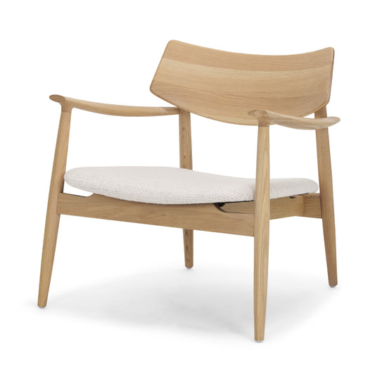 Haggen Upholstered Accent Chair Light Brown Wood | Cream Fabric - accent-chairs