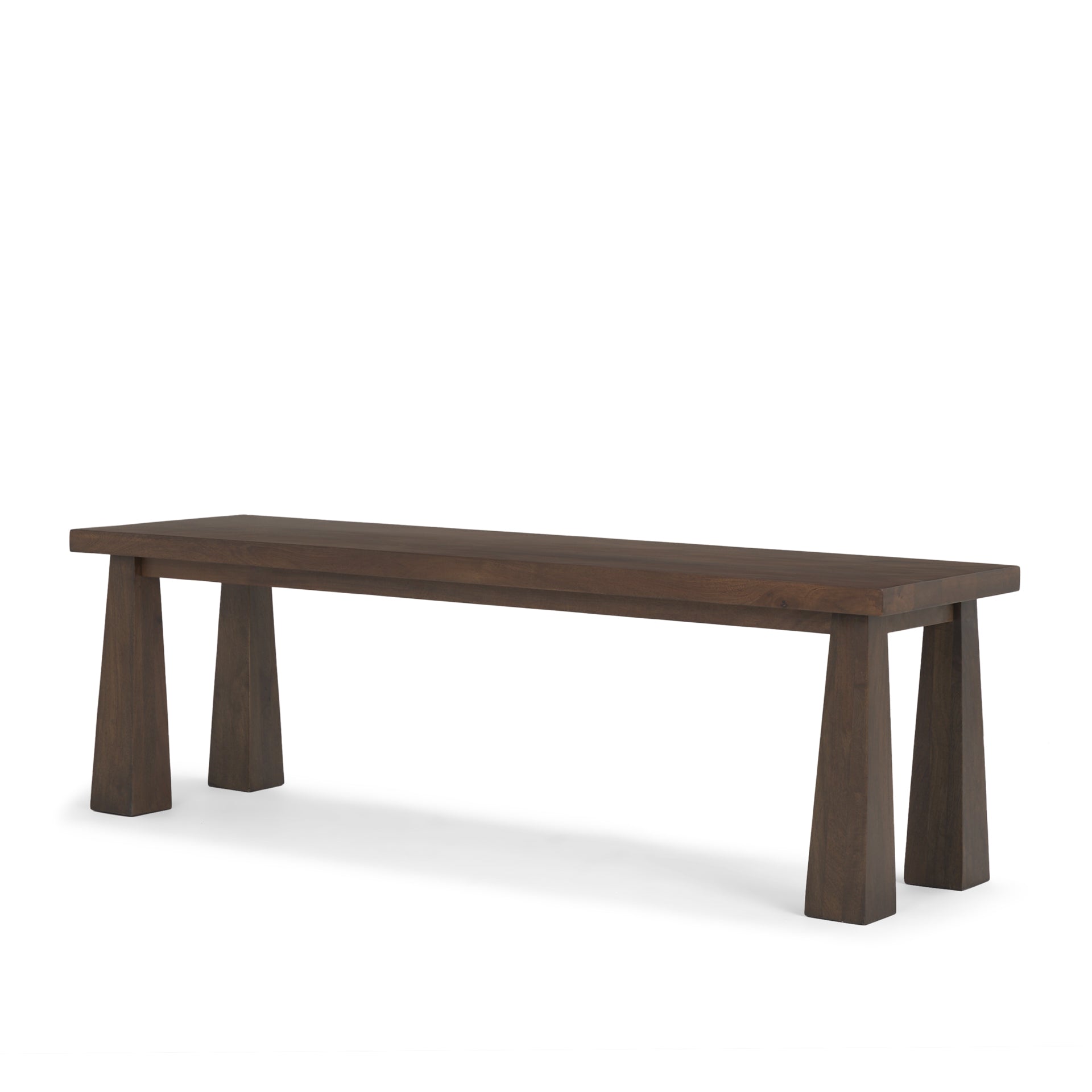 Wolcott Rectangular Dark Brown Solid Wood Bench