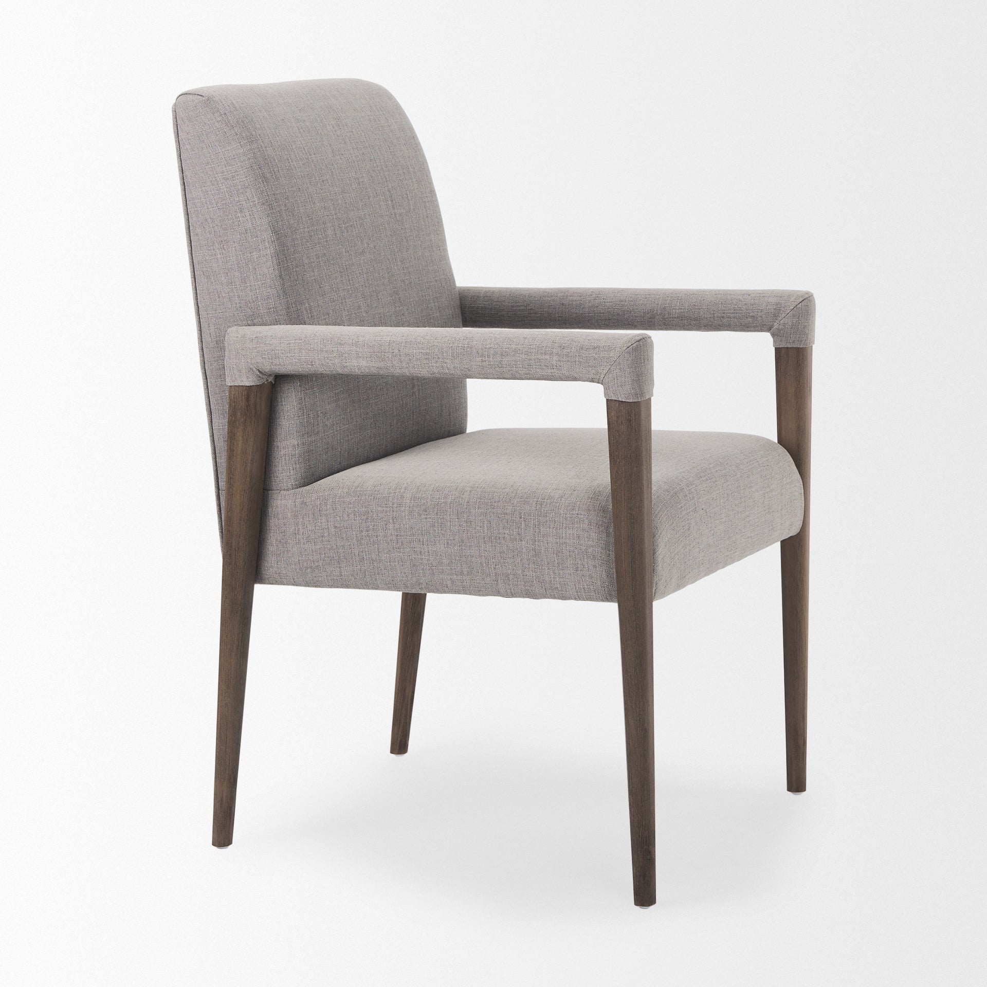 Palisades Dining Chair Gray | Brown Wood | Armed - dining-chairs