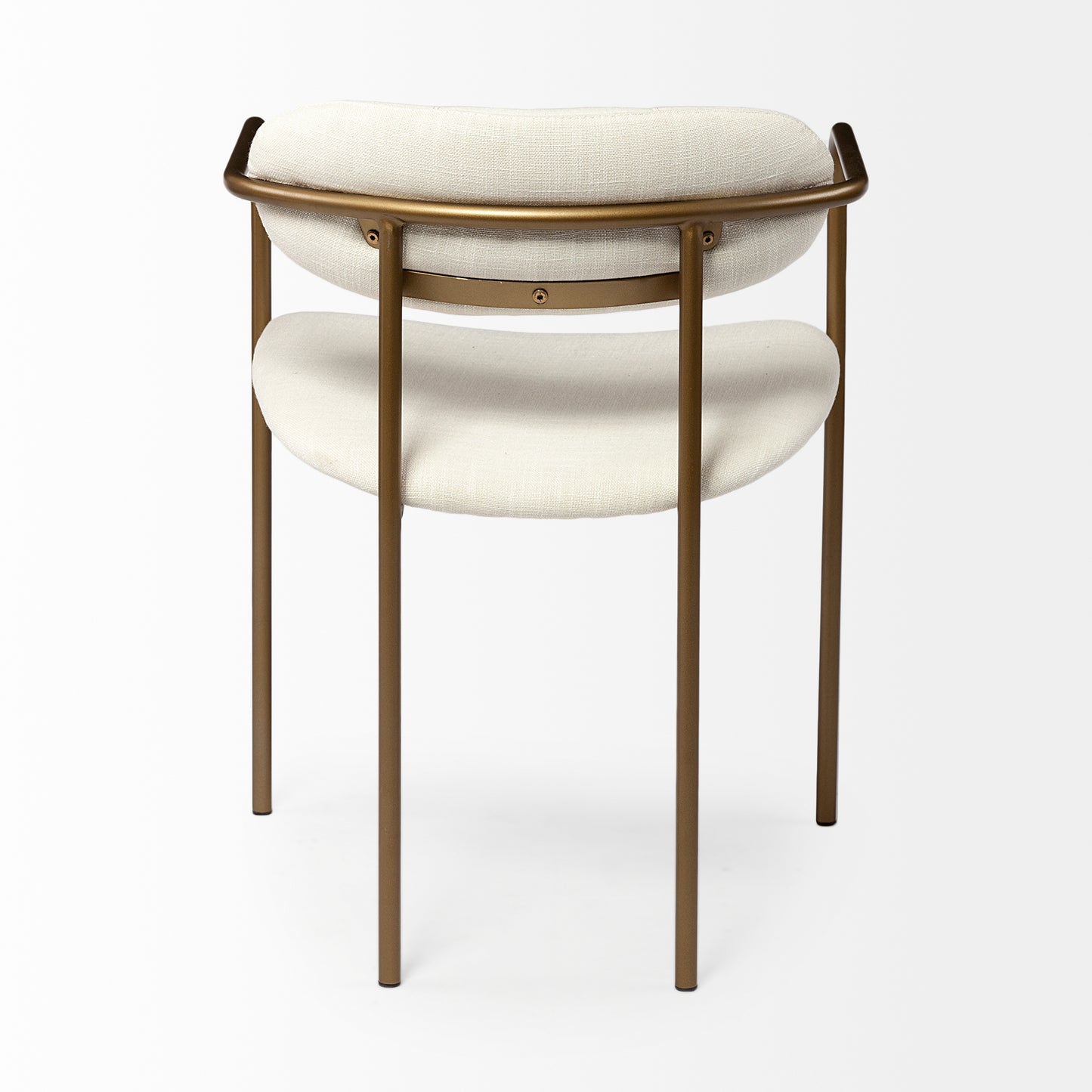 Parker I Cream Fabric Seat Gold Metal Frame Dining Chair