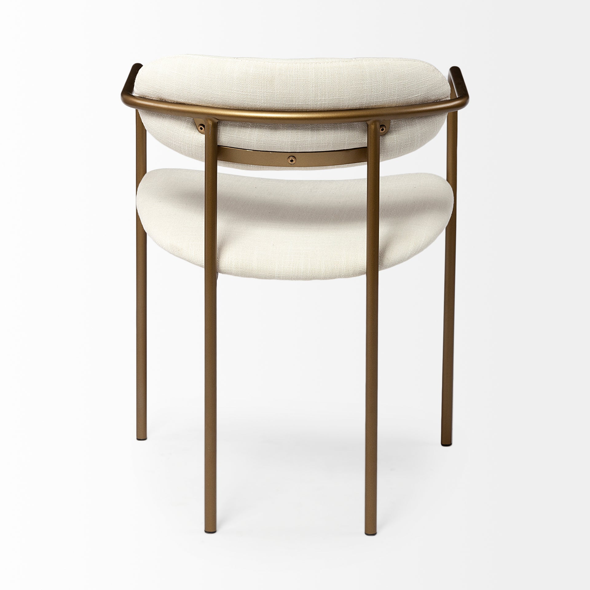 Parker I Cream Fabric Seat Gold Metal Frame Dining Chair