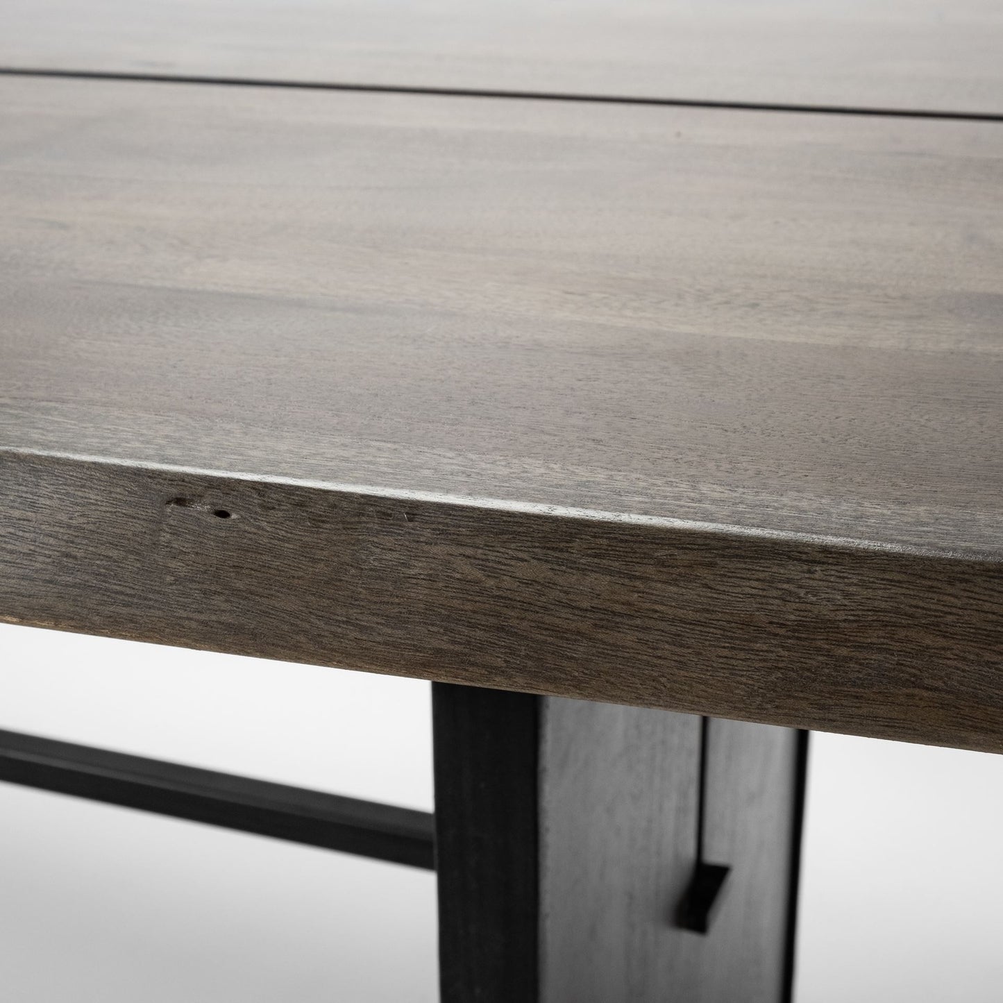 Ledger Dining Table Brown Wood | Black Metal - dining-table