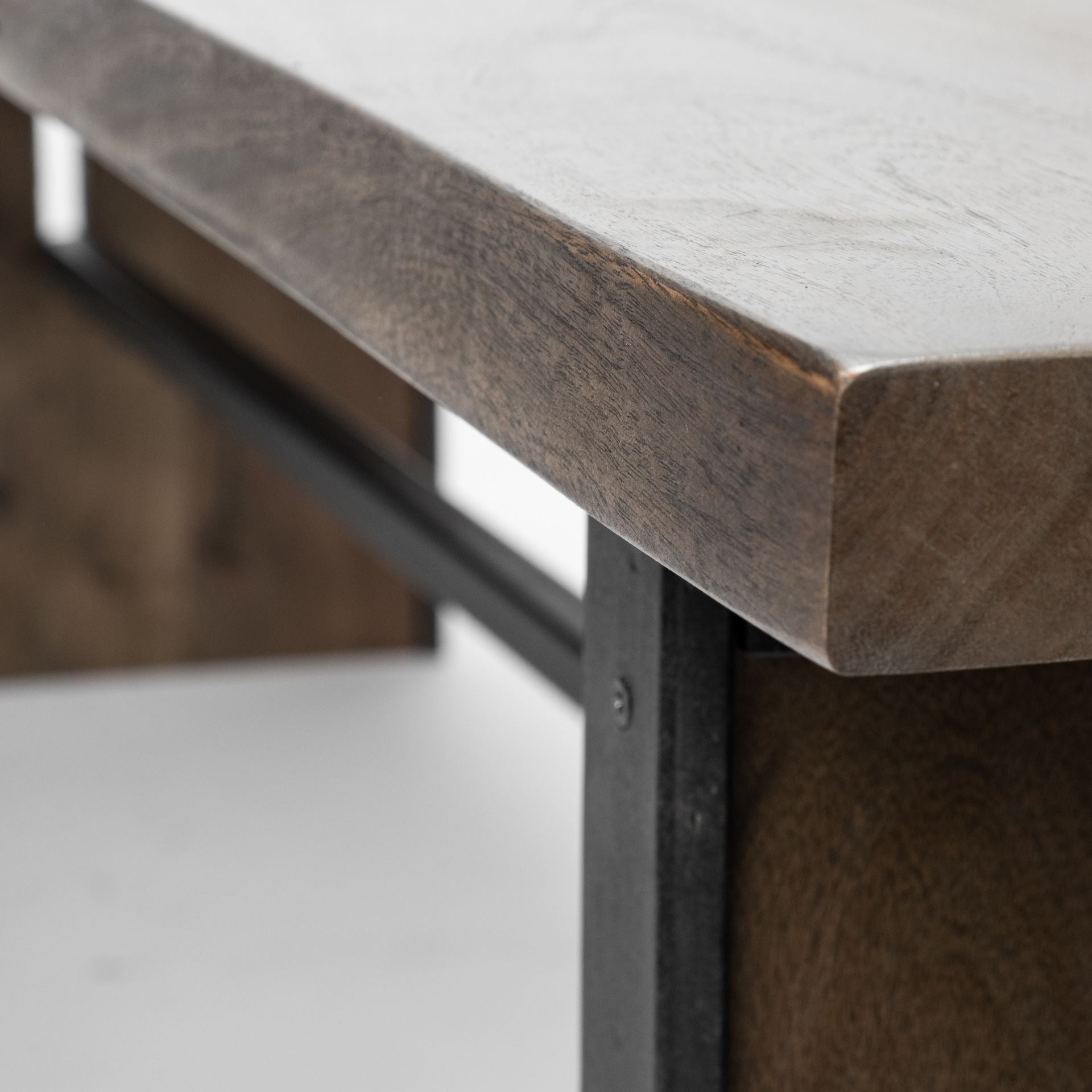 Ledger Bench Brown Wood | Black Metal - benches