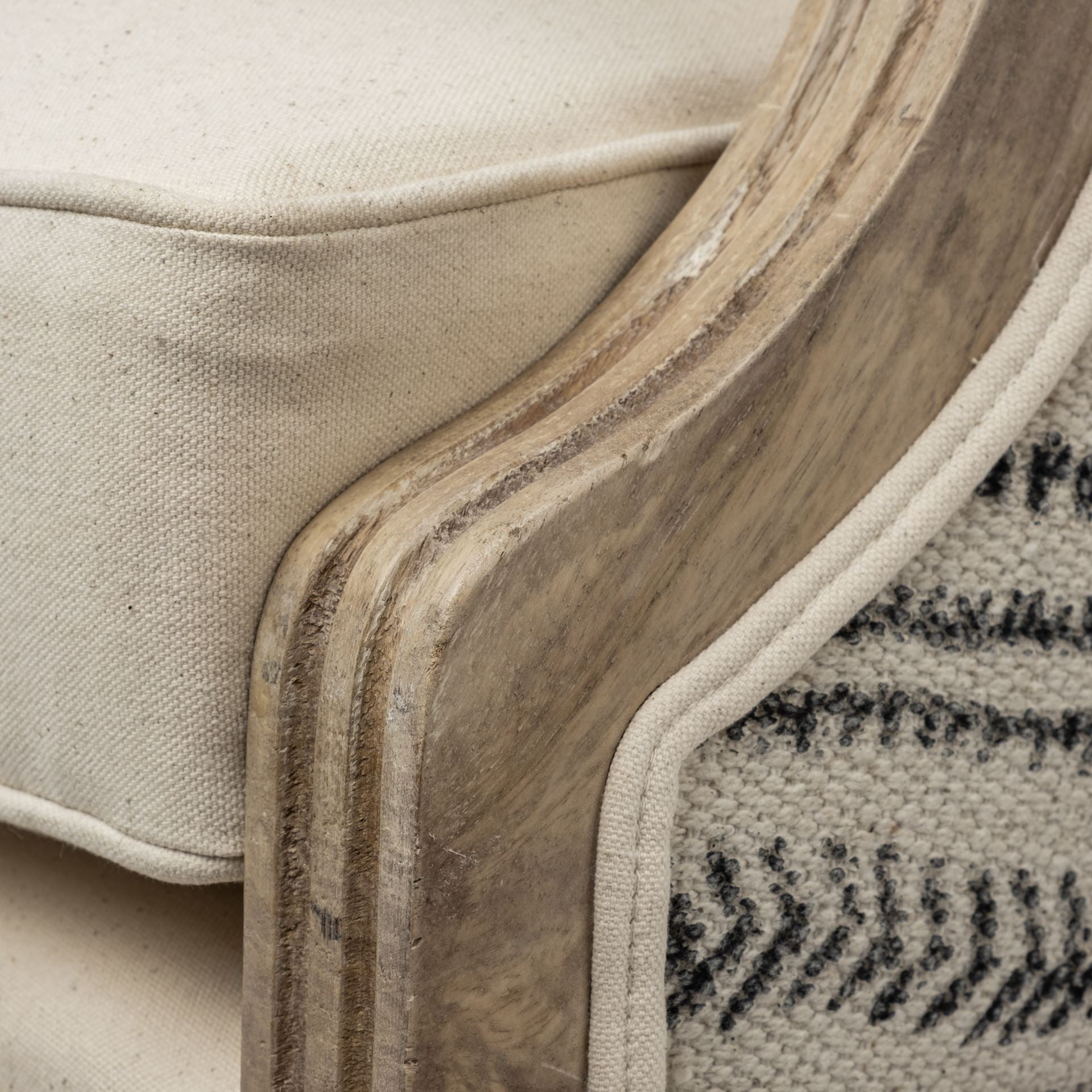 Elizabeth Upholstered Accent Chair Cream Fabric | Brown Wood - accent-chairs