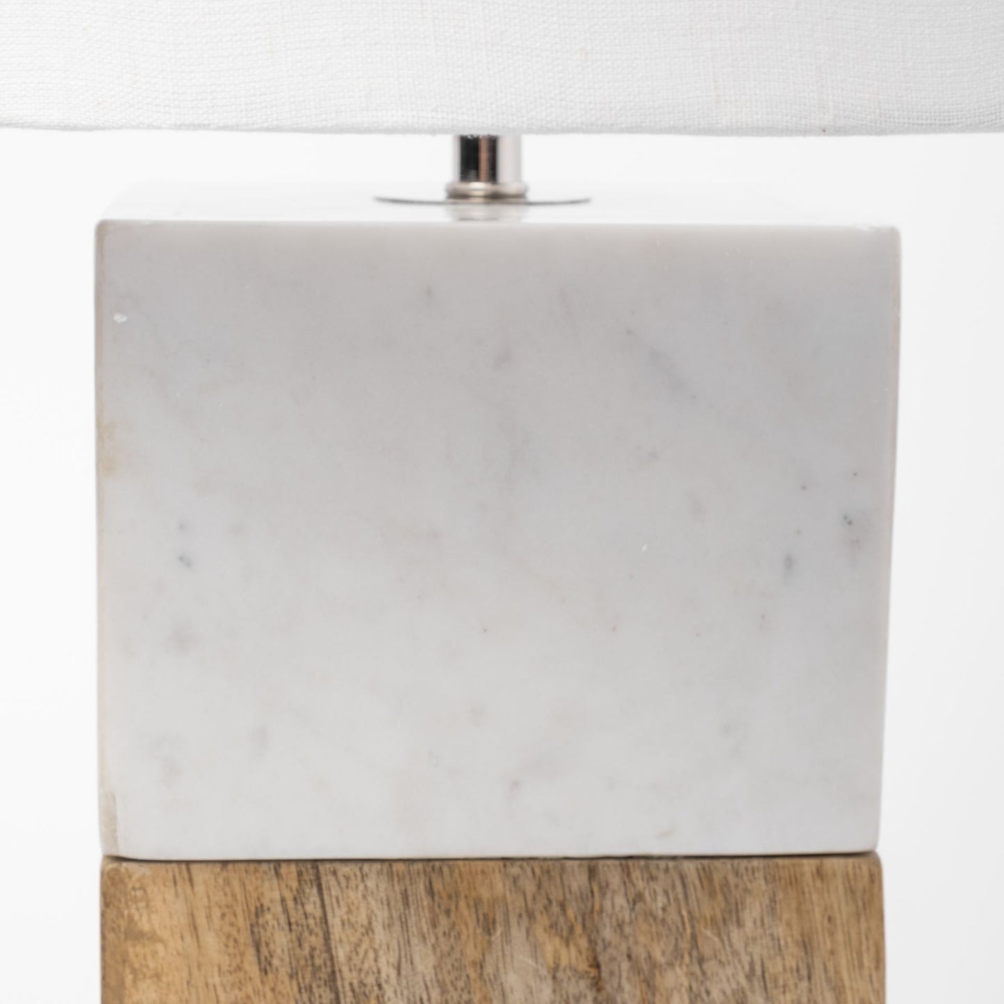 Woodrow Table Lamp Brown Wood | White Shade - table-lamps