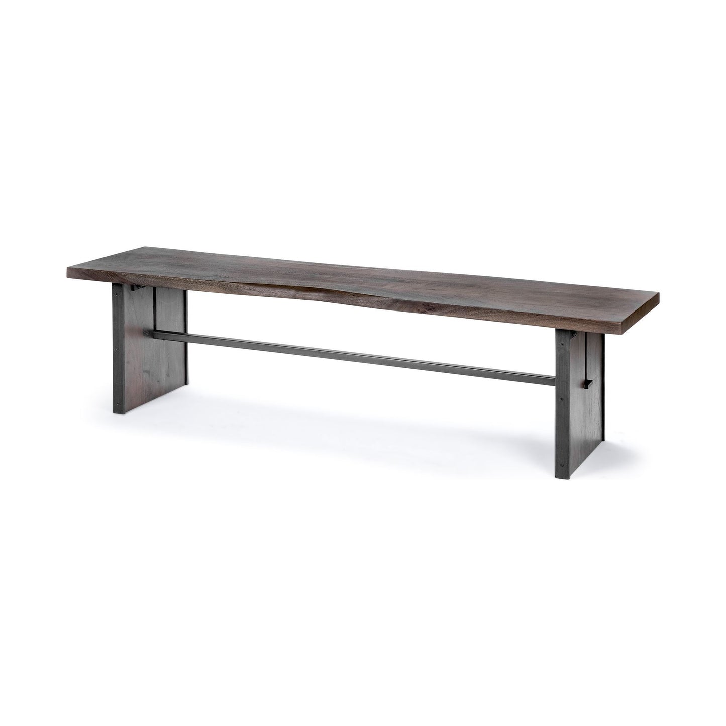 Ledger Bench Brown Wood | Black Metal - benches