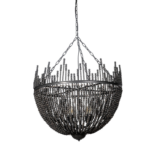 Liam Chandelier Black Wood - chandeliers