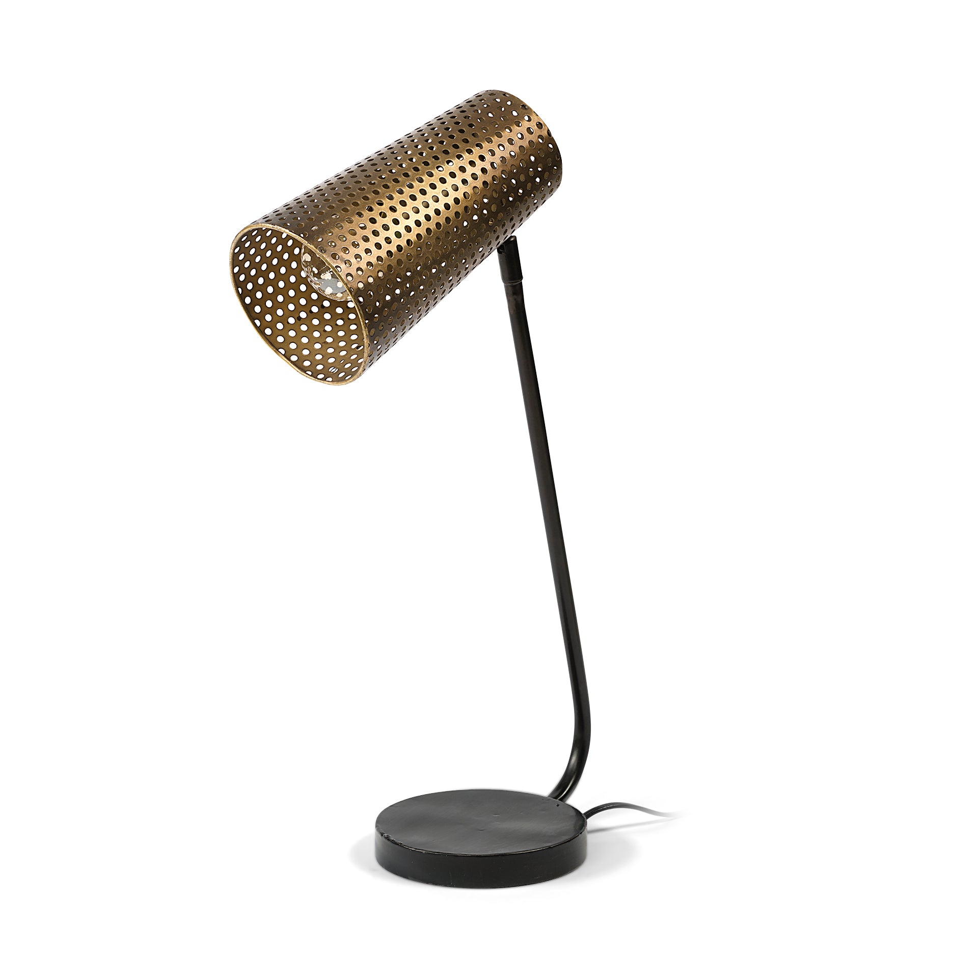 Wesley II (22.4"H) Gold/Black Perforated Metal Shade Table Lamp