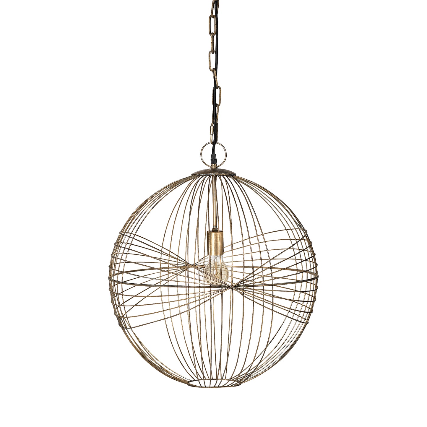 Chiron I 20.7L x 19.1W x 20.5H Gold Metal Globe Style Pendant Light