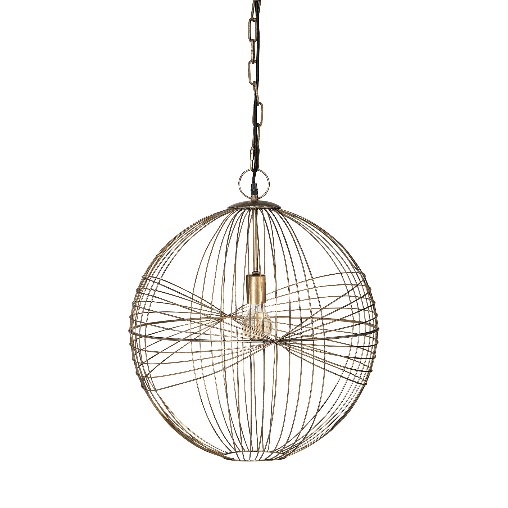 Chiron I 20.7L x 19.1W x 20.5H Gold Metal Globe Style Pendant Light