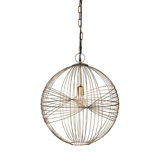 Chiron I 20.7L x 19.1W x 20.5H Gold Metal Globe Style Pendant Light