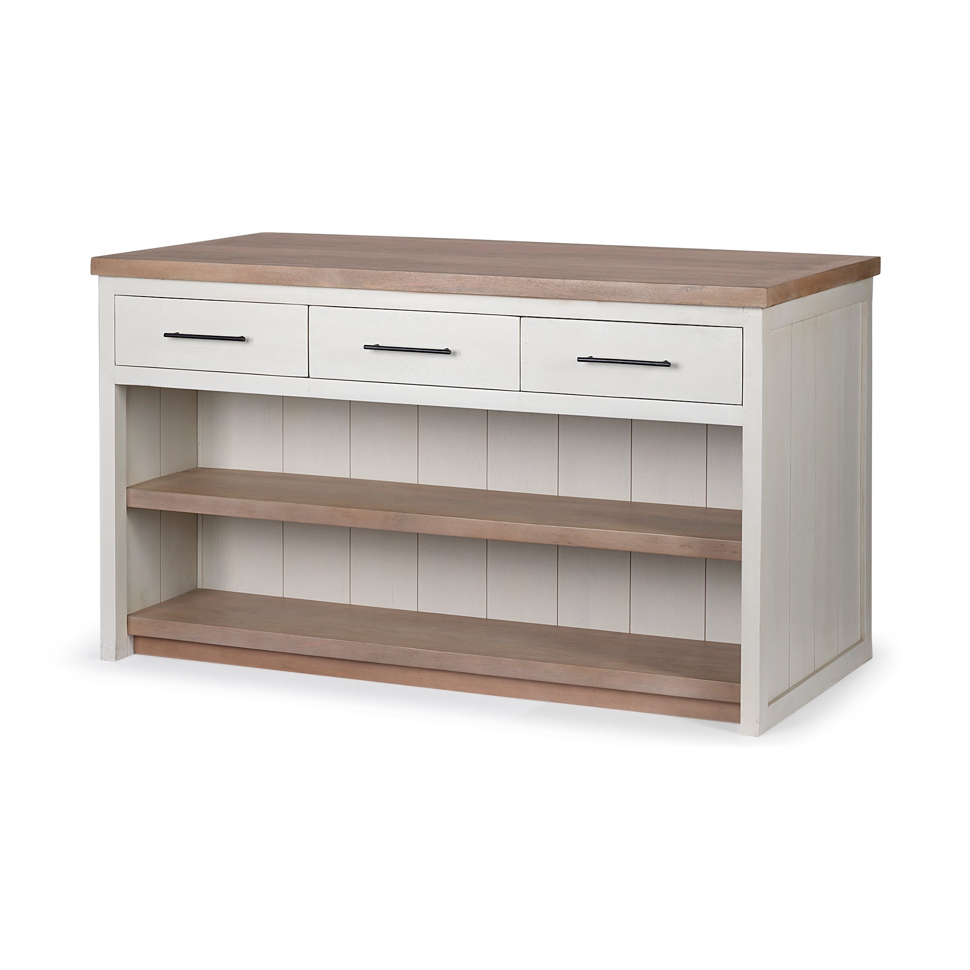 Fairview Kitchen Island White Wood | Brown Wood - kitchen-islands