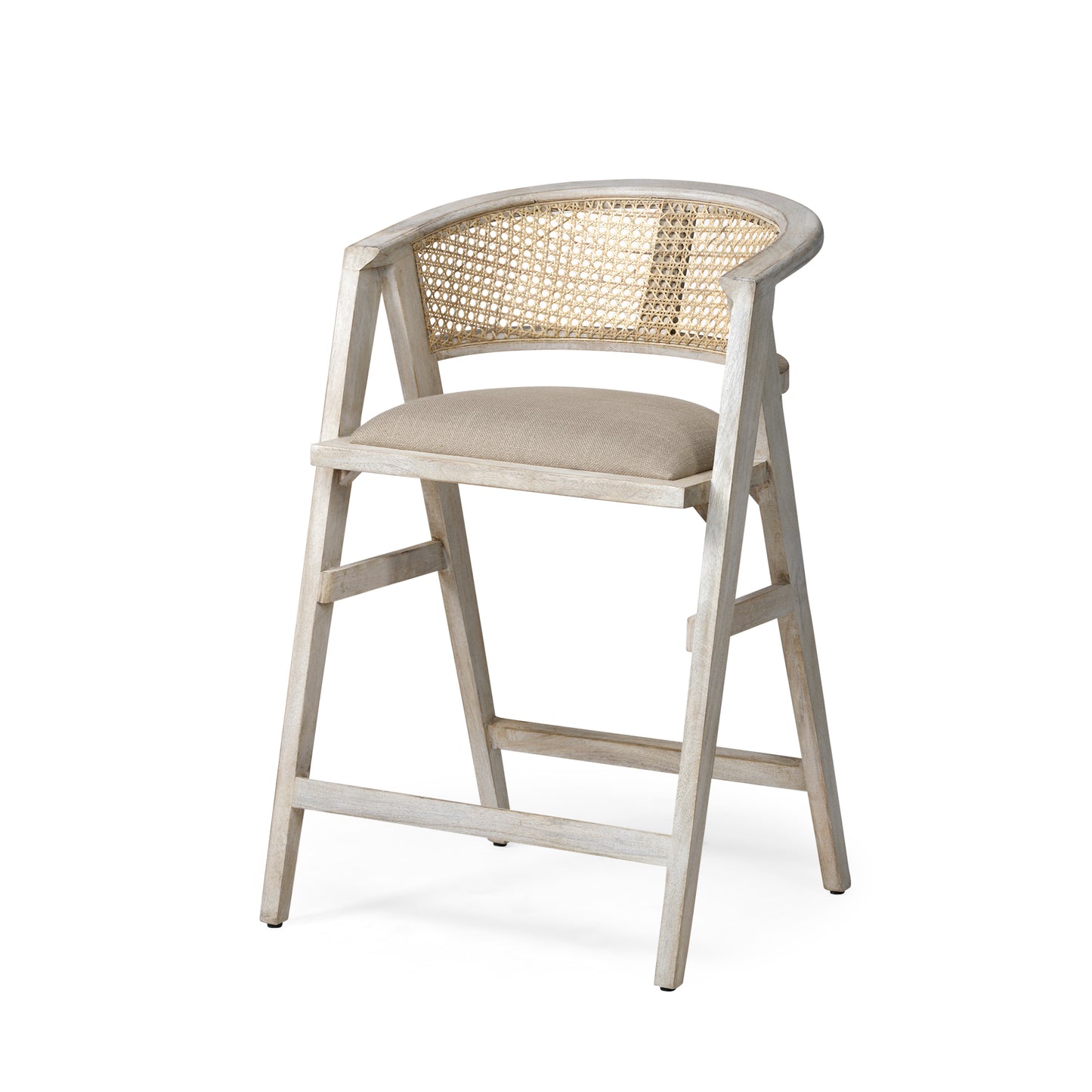 Tabitha Bar Counter Stool Beige Fabric | Blonde Wood | Counter - bar-stools