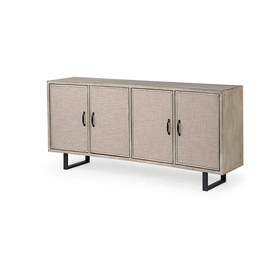 Bellefontaine Sideboard Brown Wood | Cream Fabric - sideboards-and-buffets