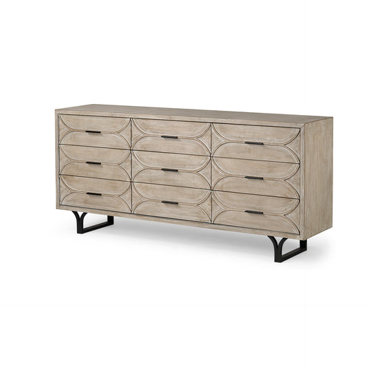 Giselle Sideboard Brown Wood | Black Metal - sideboards-and-buffets